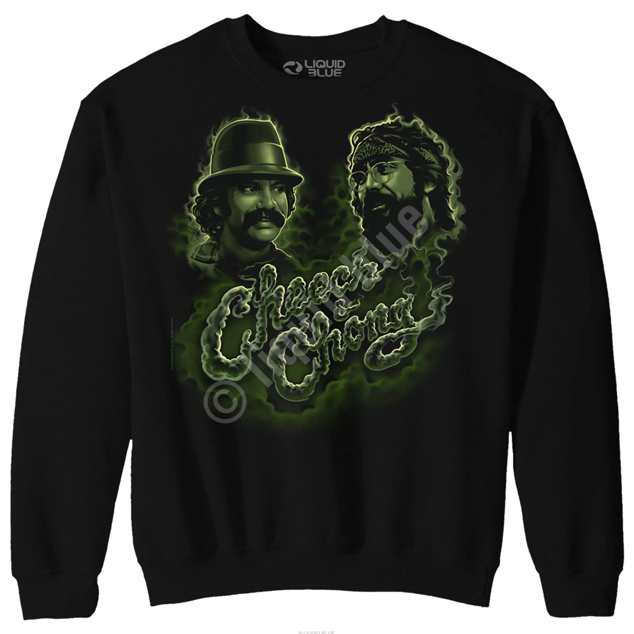 Sweatshirt | Cheech And Chong<Liquid Blue Green Smoke Black Sweatshirt