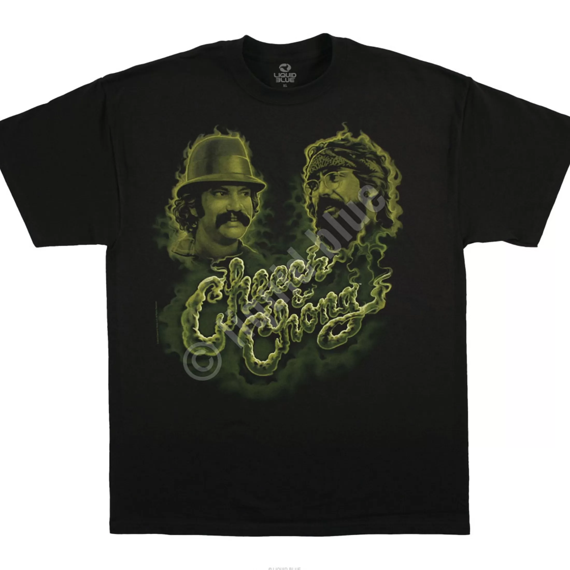 T-Shirt | Cheech And Chong<Liquid Blue Green Smoke Black T-Shirt