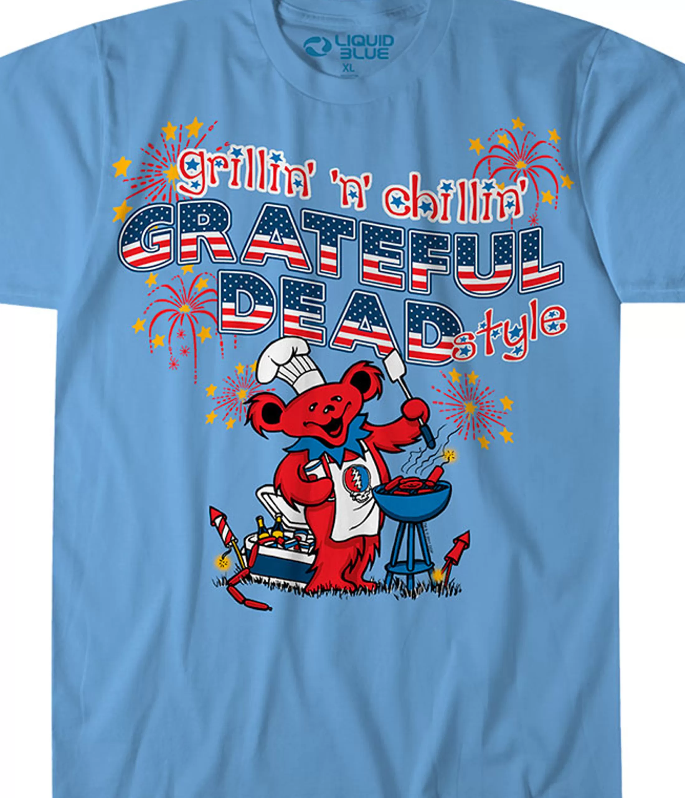 T-Shirt | Grateful Dead<Liquid Blue Grillin n Chillin Light Blue T-Shirt