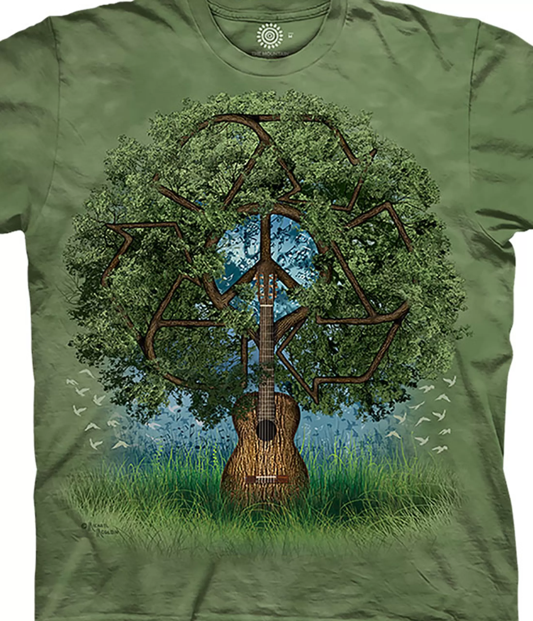 T-Shirt<Liquid Blue Guitar Tree Classic Cotton T-Shirt