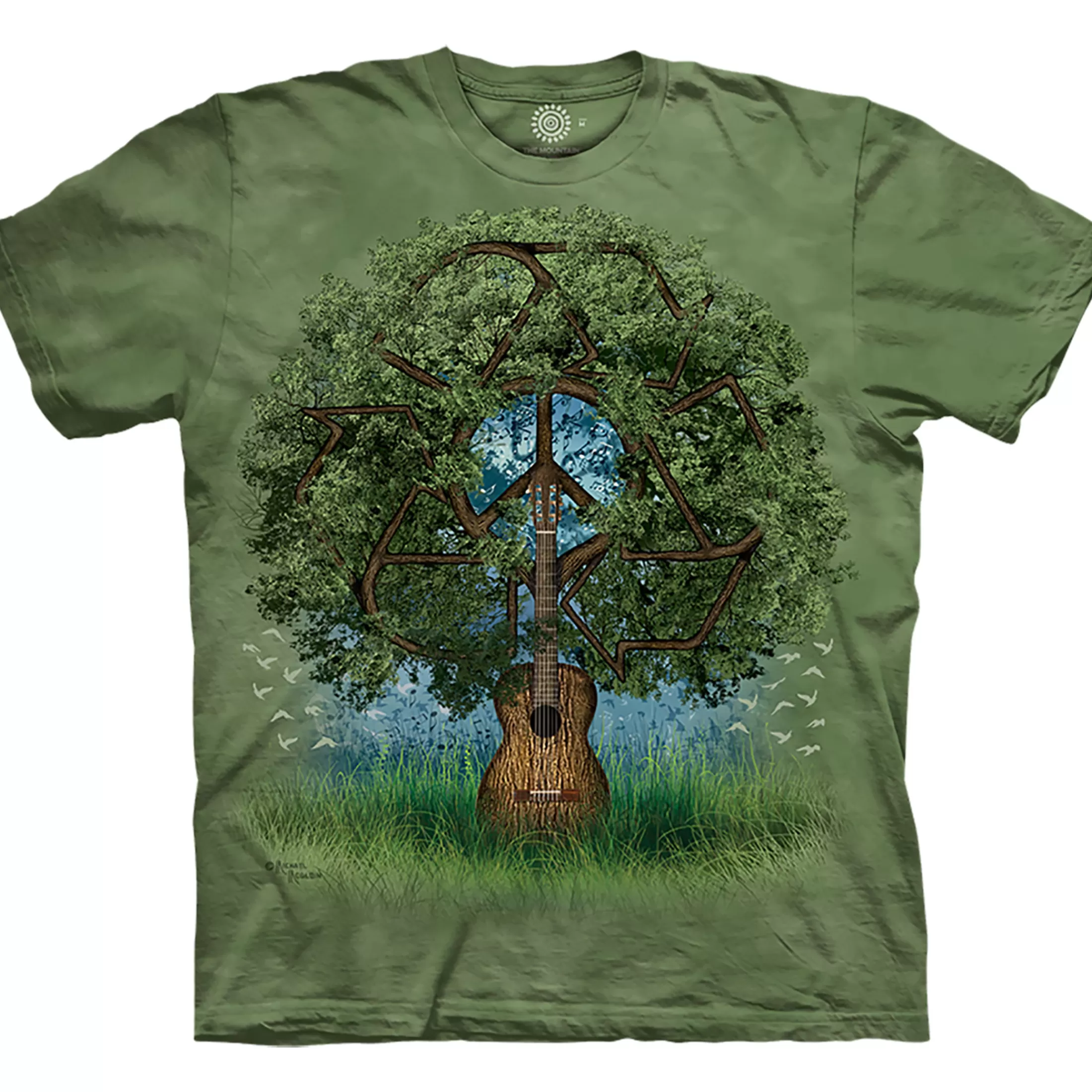 T-Shirt<Liquid Blue Guitar Tree Classic Cotton T-Shirt