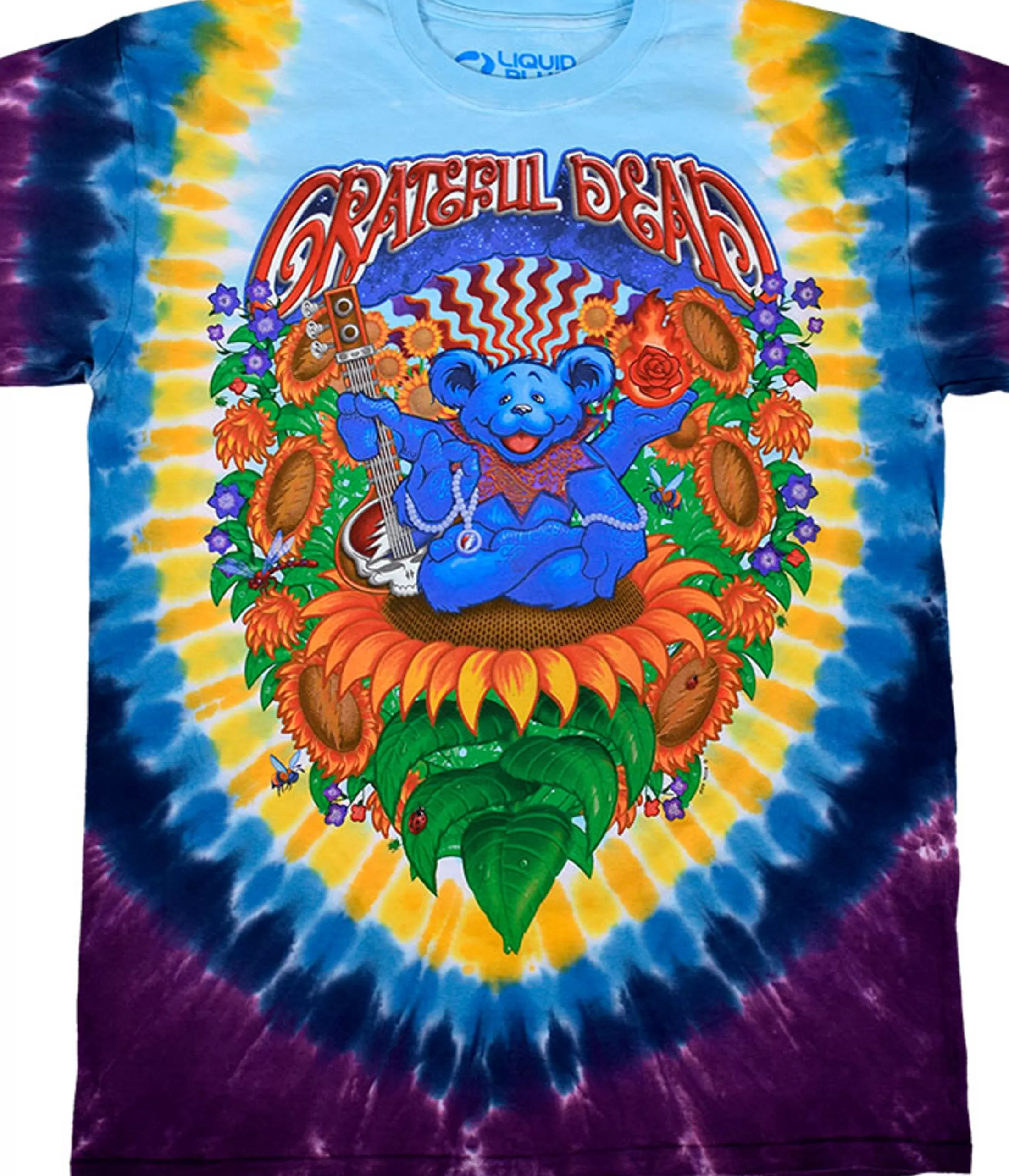 T-Shirt | Grateful Dead<Liquid Blue Guru Bear Tie-Dye T-Shirt