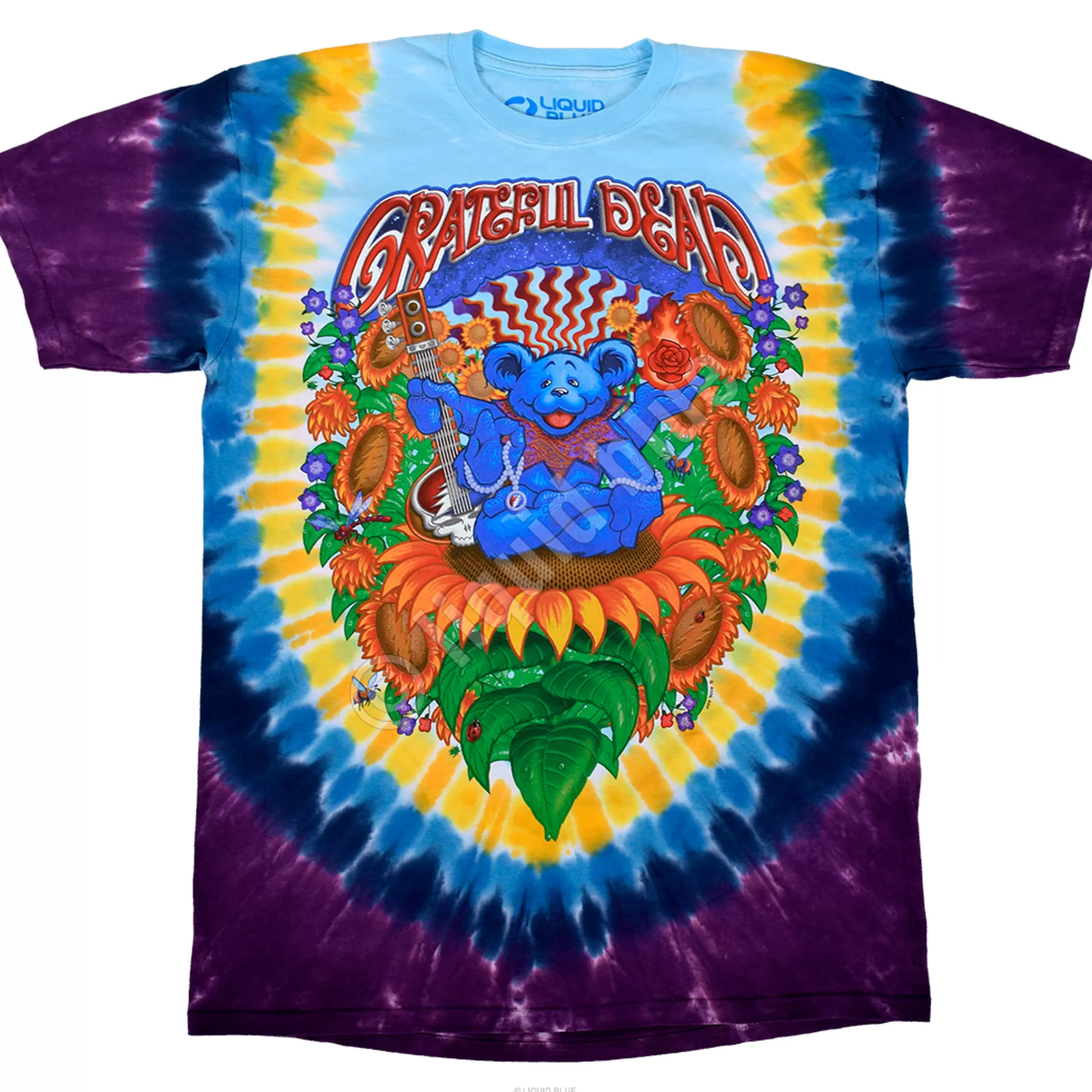 T-Shirt | Grateful Dead<Liquid Blue Guru Bear Tie-Dye T-Shirt