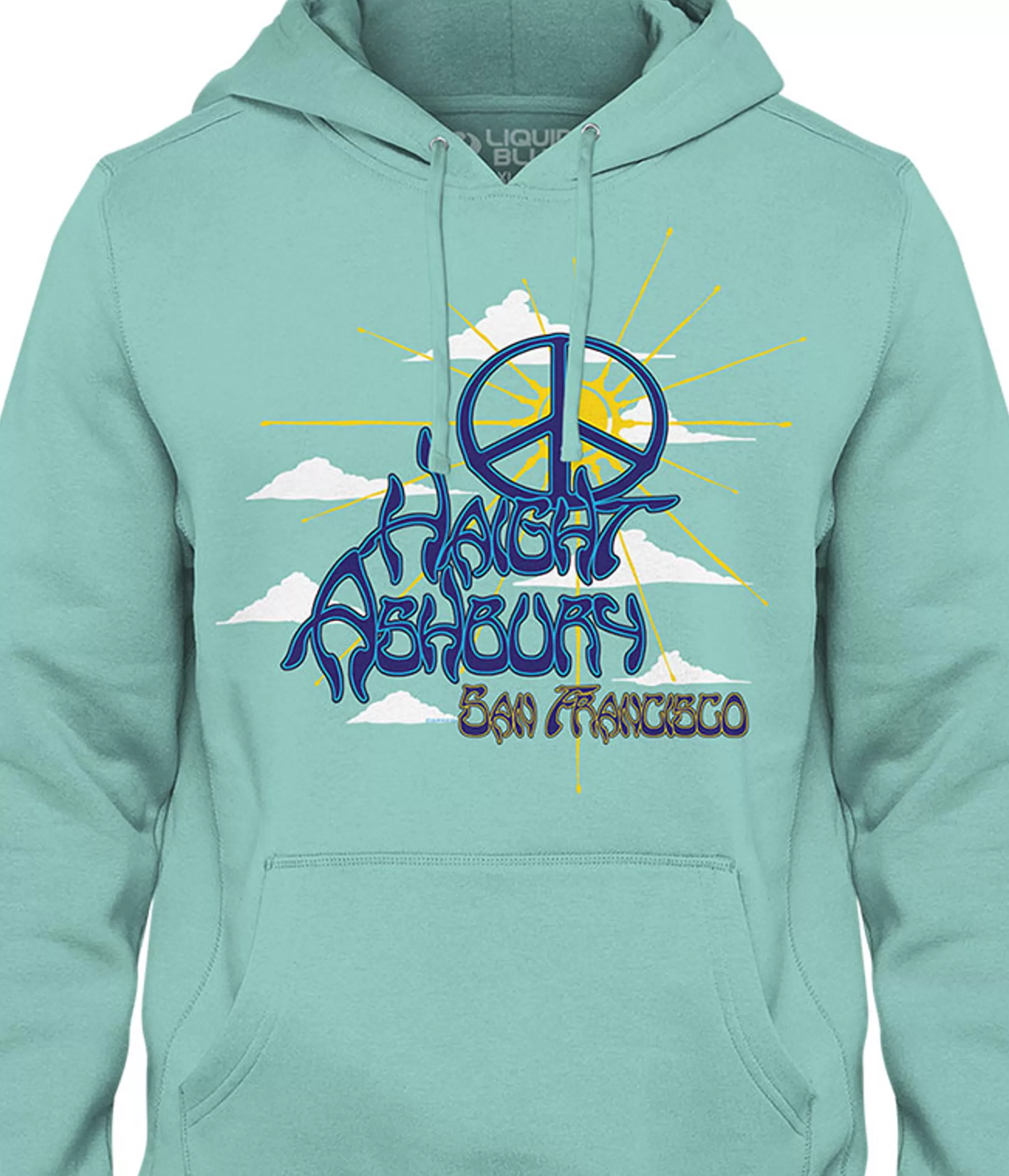 Hoodie | Haight Ashbury<Liquid Blue Haight Ashbury Peace Hoodie