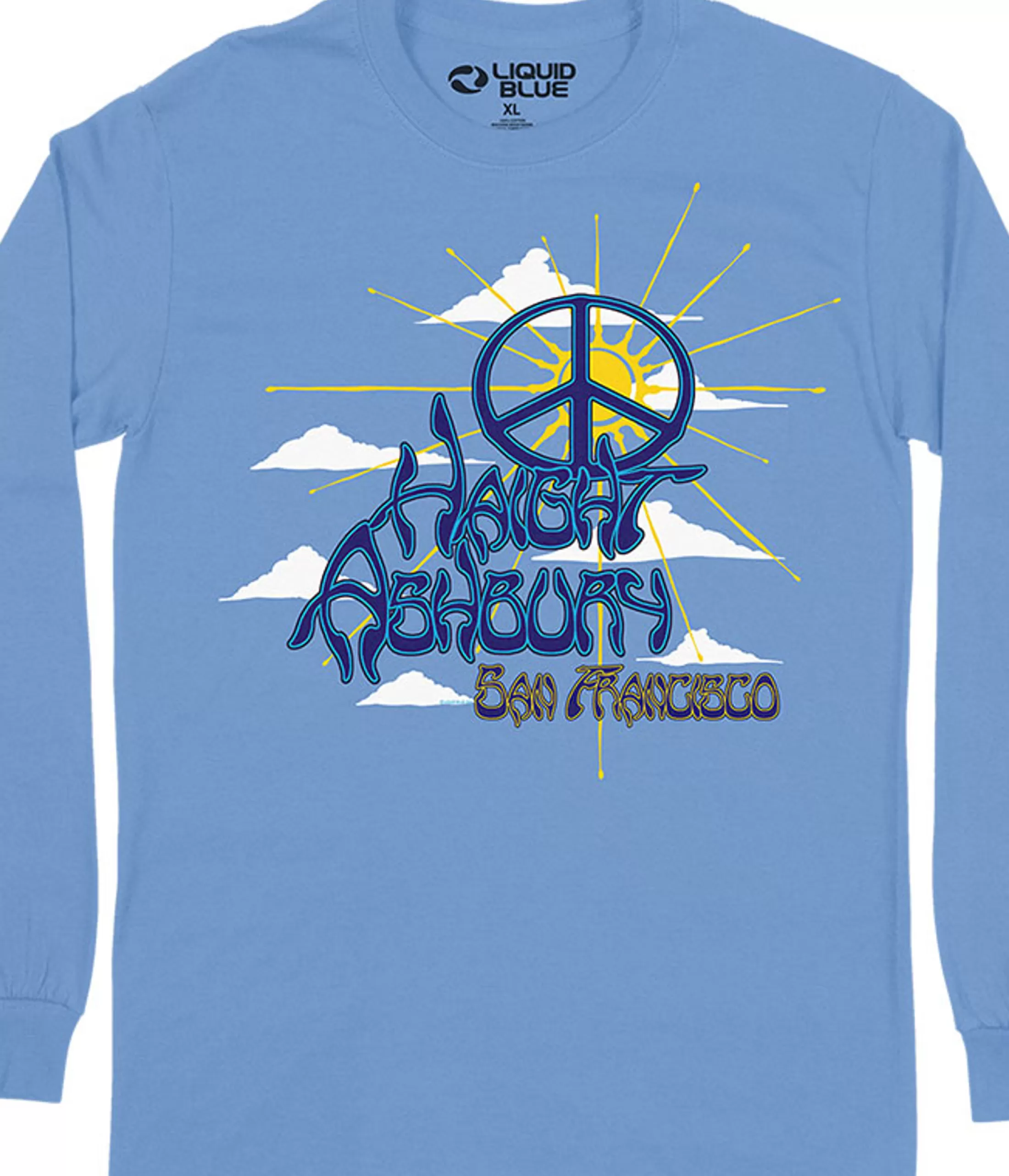 Long Sleeve | Haight Ashbury<Liquid Blue Haight Ashbury Peace Long Sleeve T-Shirt