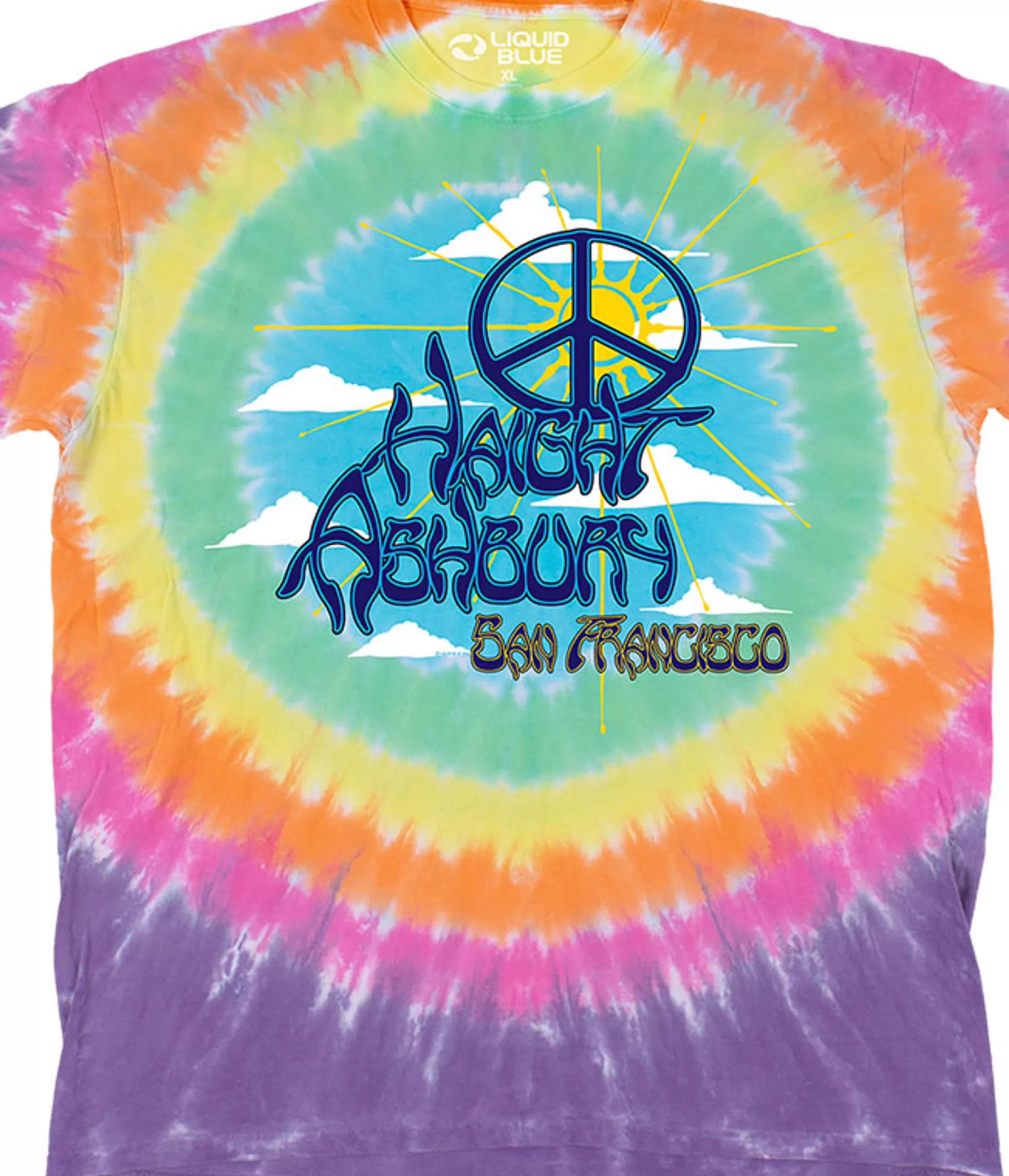 T-Shirt | Haight Ashbury<Liquid Blue Haight Ashbury Peace T-Shirt