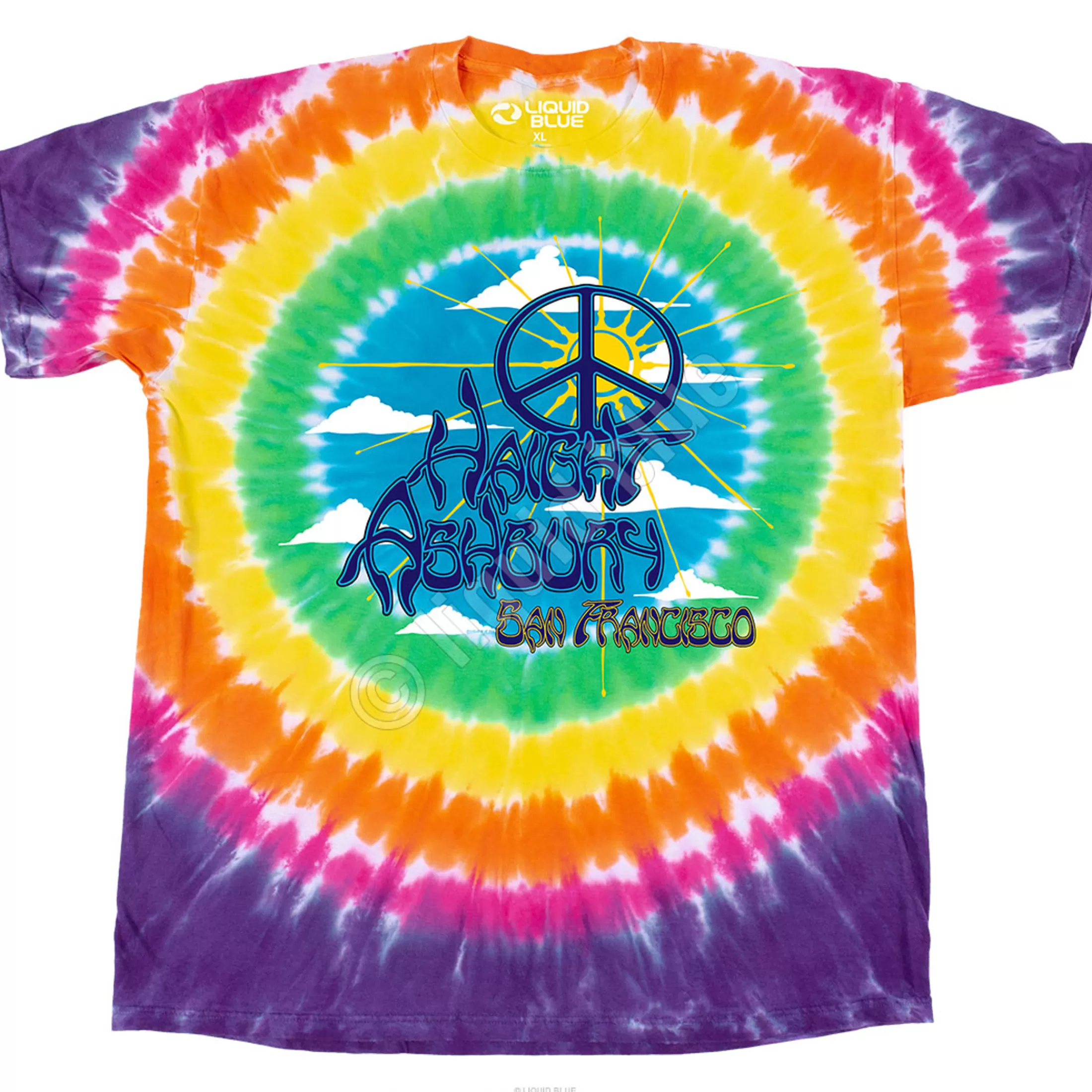 T-Shirt | Haight Ashbury<Liquid Blue Haight Ashbury Peace T-Shirt