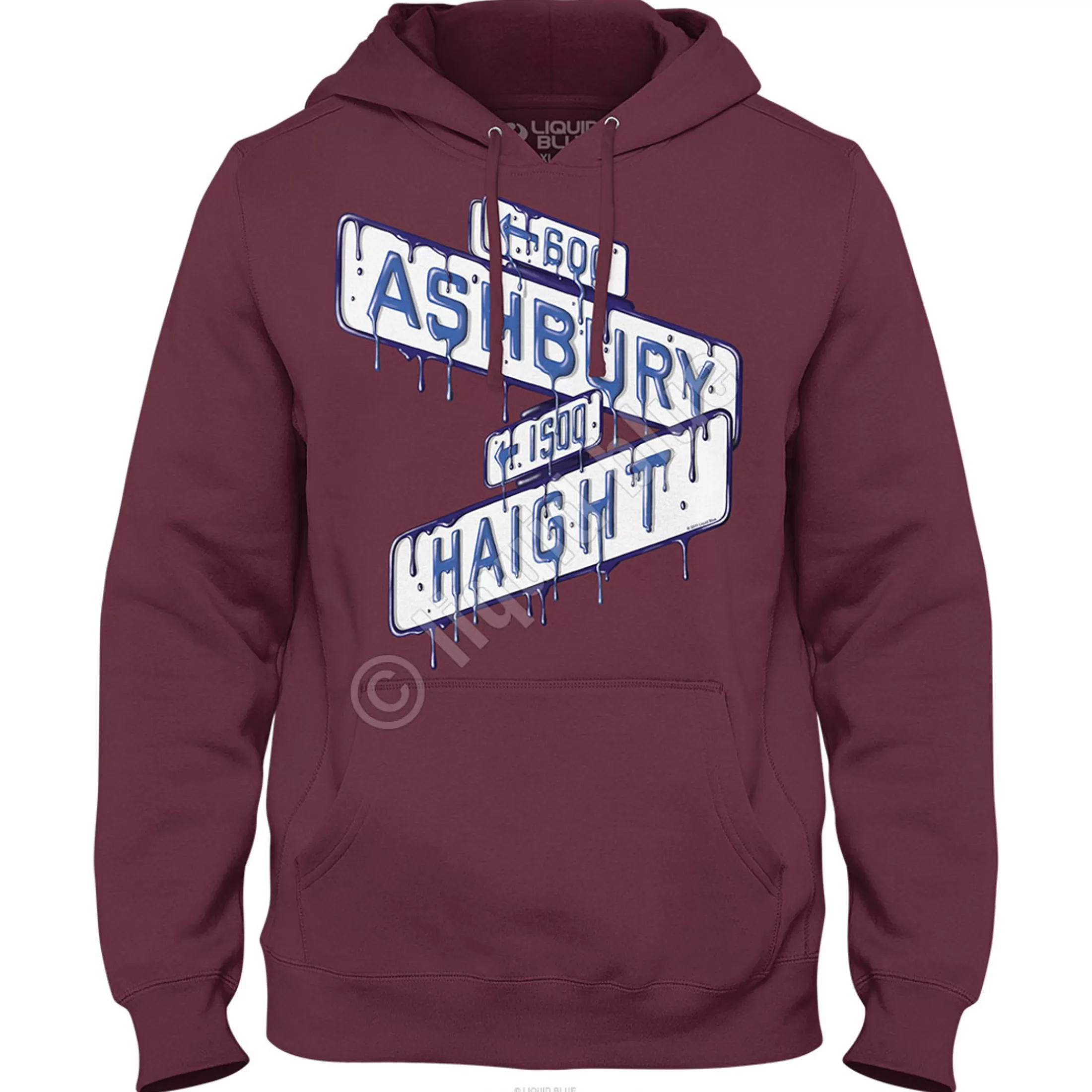 Hoodie | Haight Ashbury<Liquid Blue Haight Ashbury Sign Hoodie