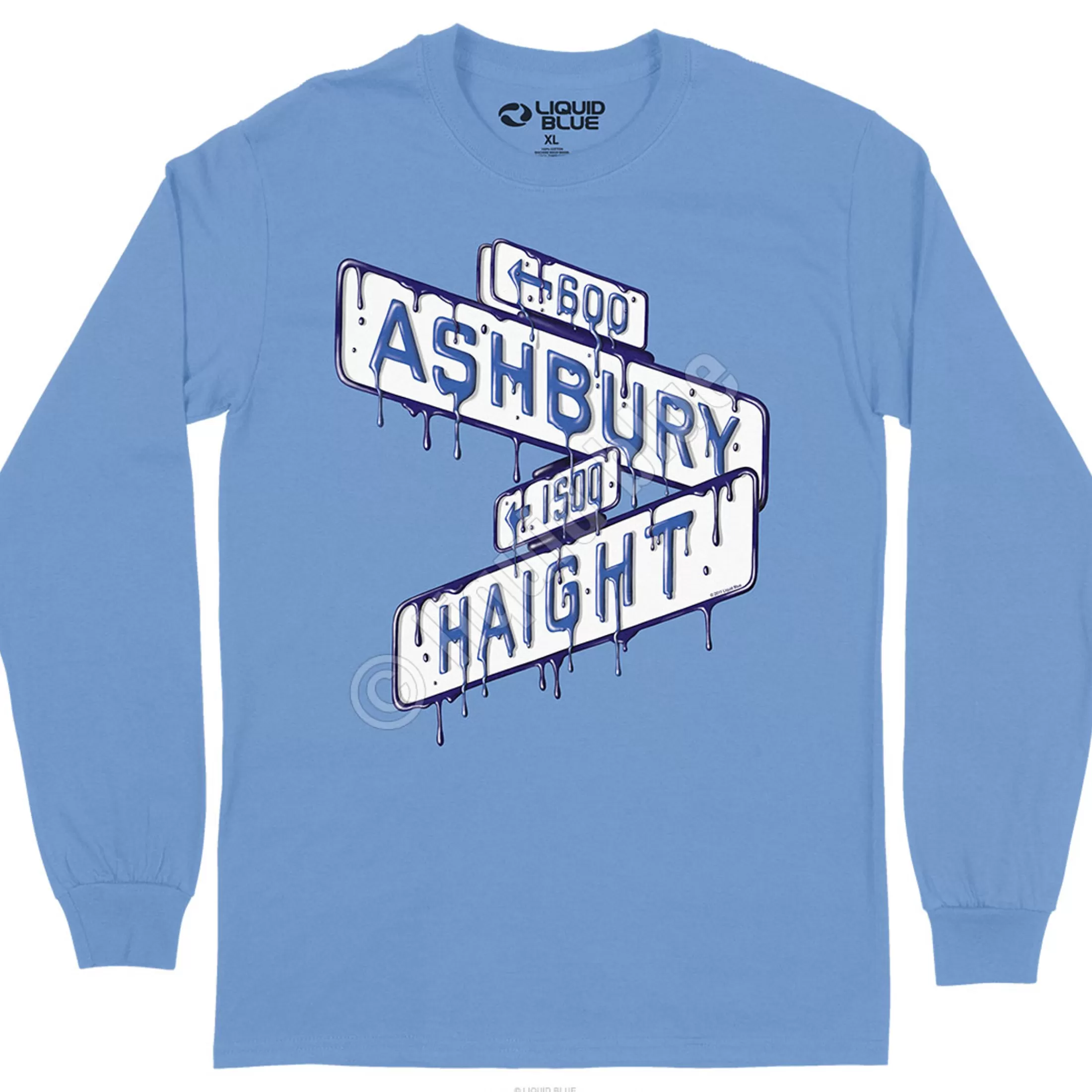 Long Sleeve | Haight Ashbury<Liquid Blue Haight Ashbury Sign Long Sleeve T-Shirt