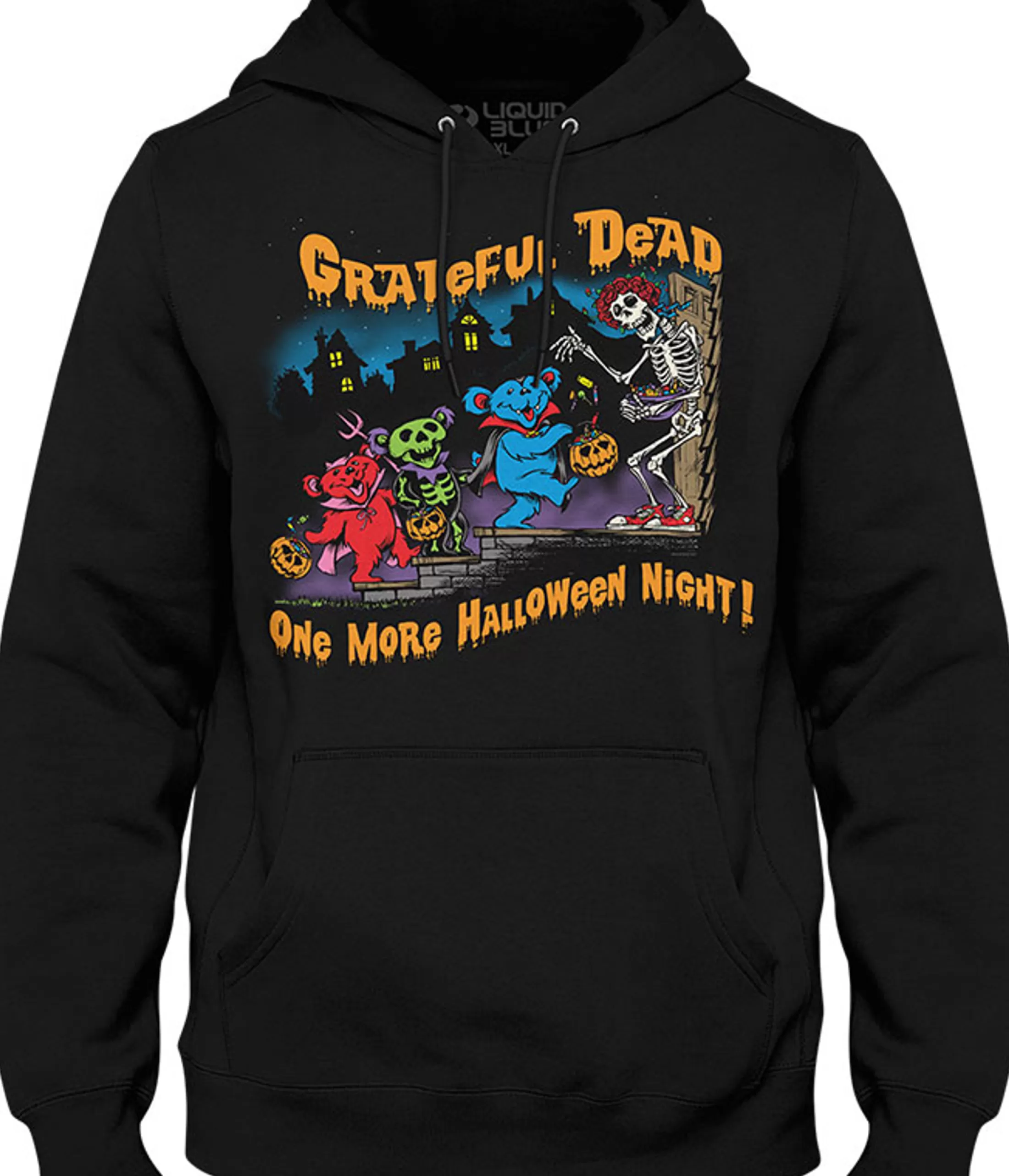 Hoodie | Halloween<Liquid Blue Halloween Night Black Hoodie