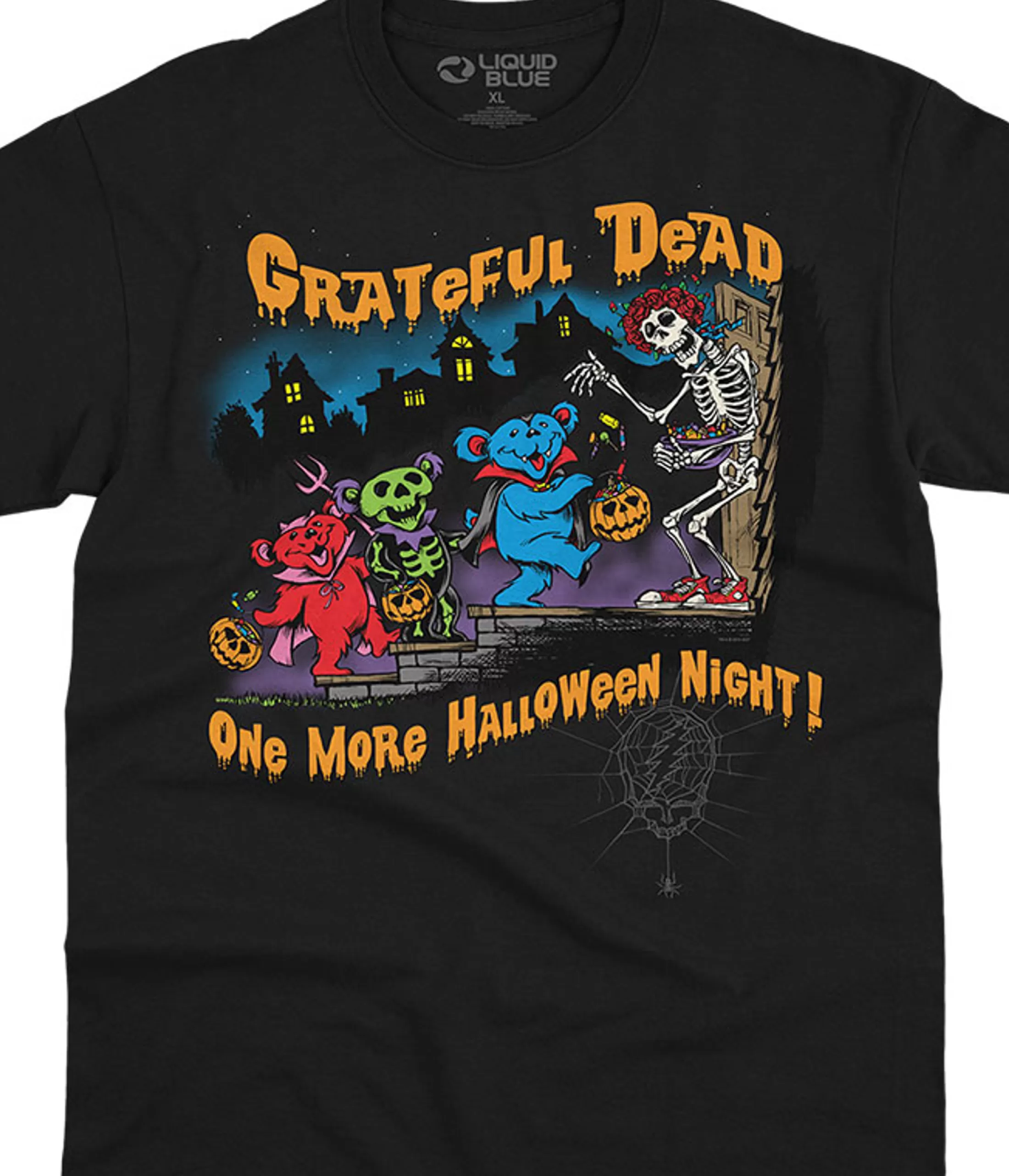 T-Shirt | Halloween<Liquid Blue Halloween Night Black T-Shirt