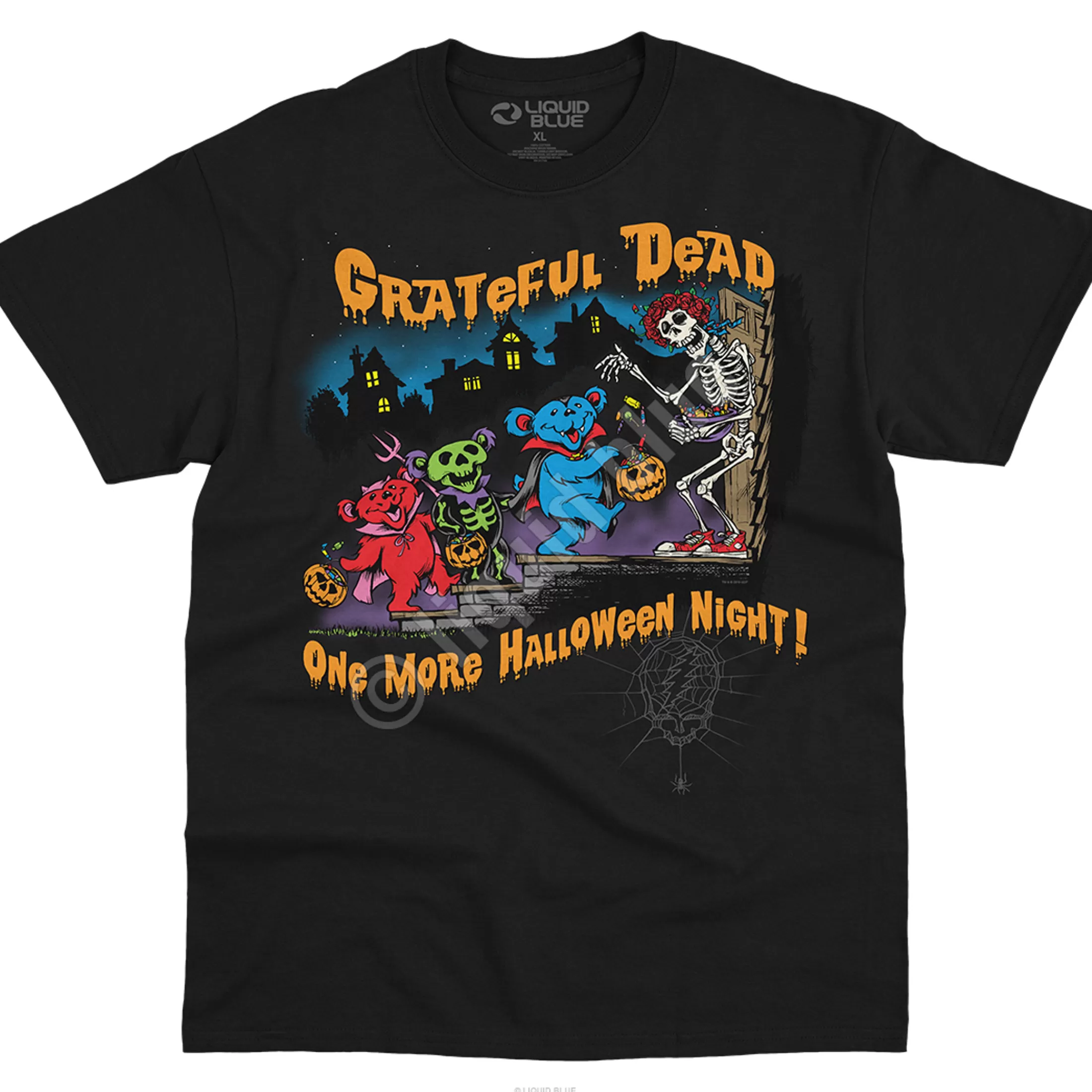 T-Shirt | Halloween<Liquid Blue Halloween Night Black T-Shirt