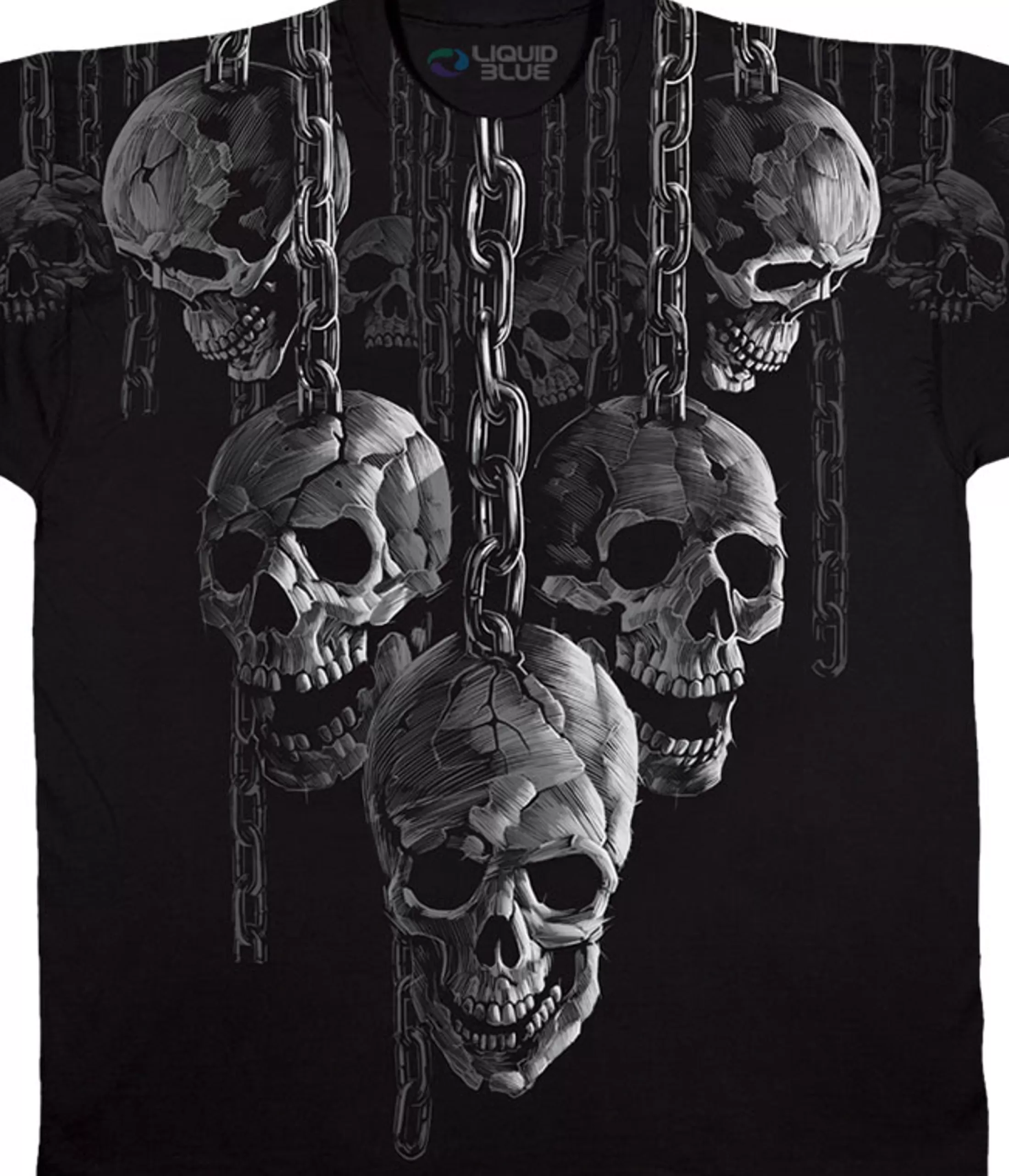 Athletic T-Shirt | Halloween<Liquid Blue Hanging Out Black T-Shirt