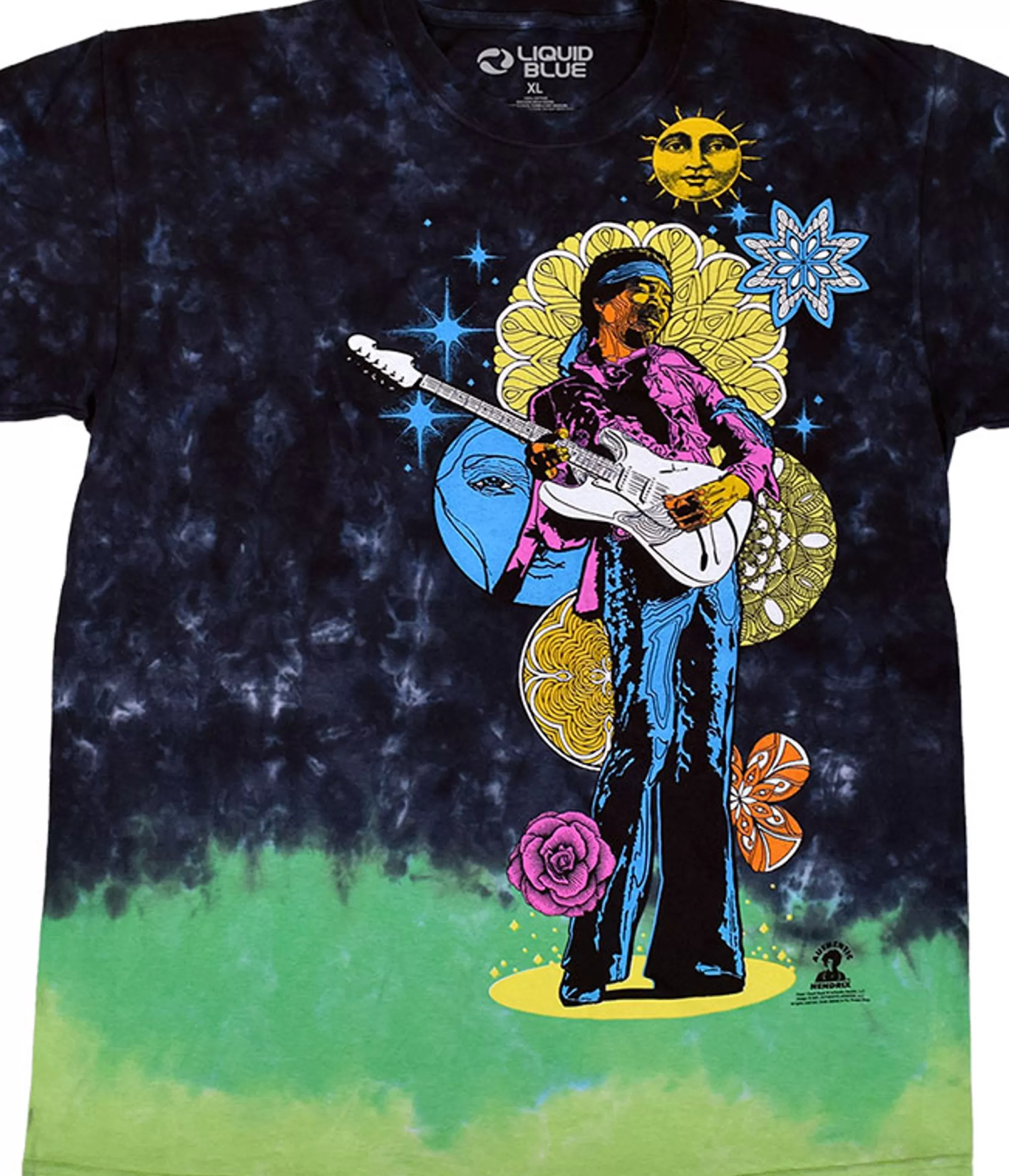 T-Shirt | Jimi Hendrix<Liquid Blue Hendrix Shrooms Tie-Dye T-Shirt