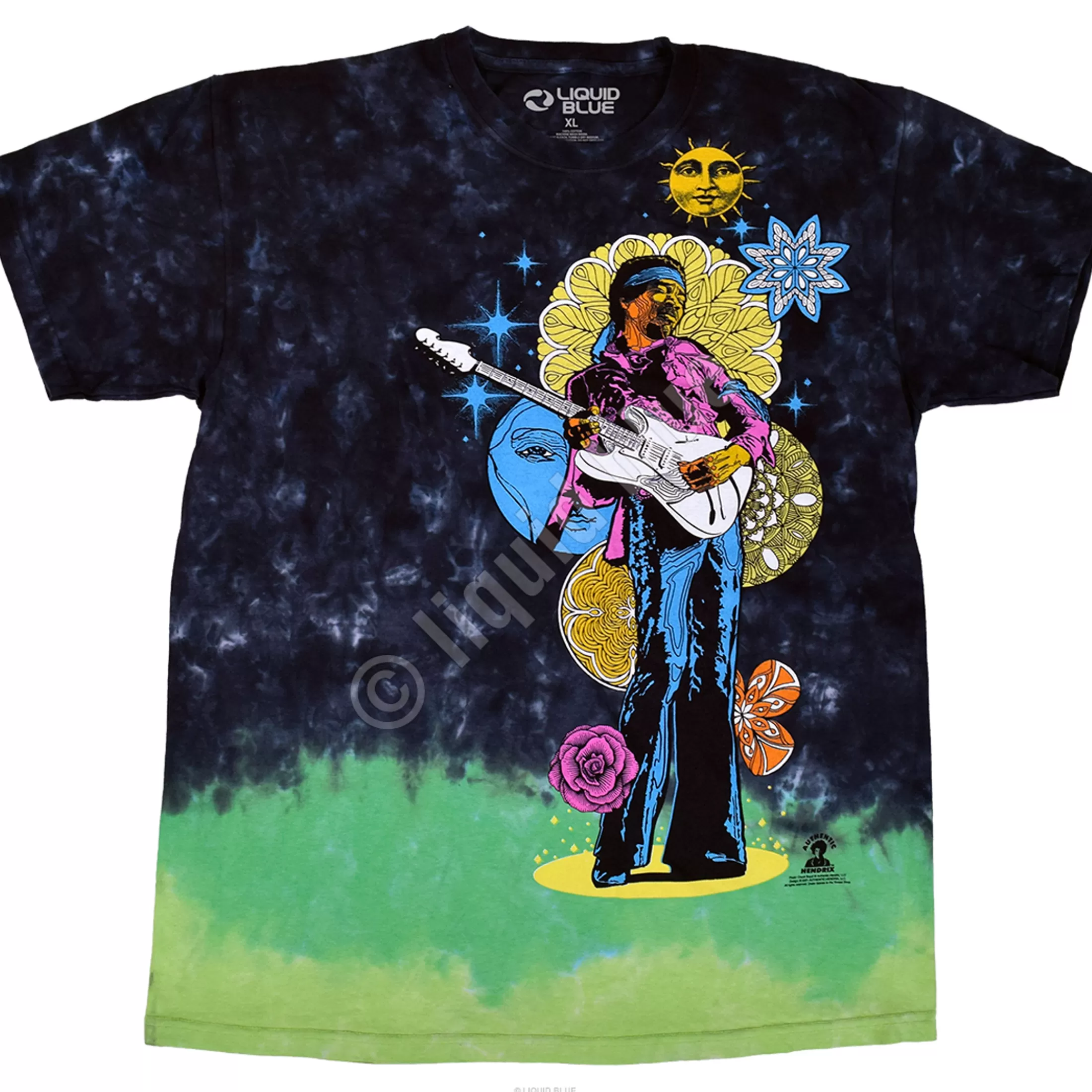 T-Shirt | Jimi Hendrix<Liquid Blue Hendrix Shrooms Tie-Dye T-Shirt