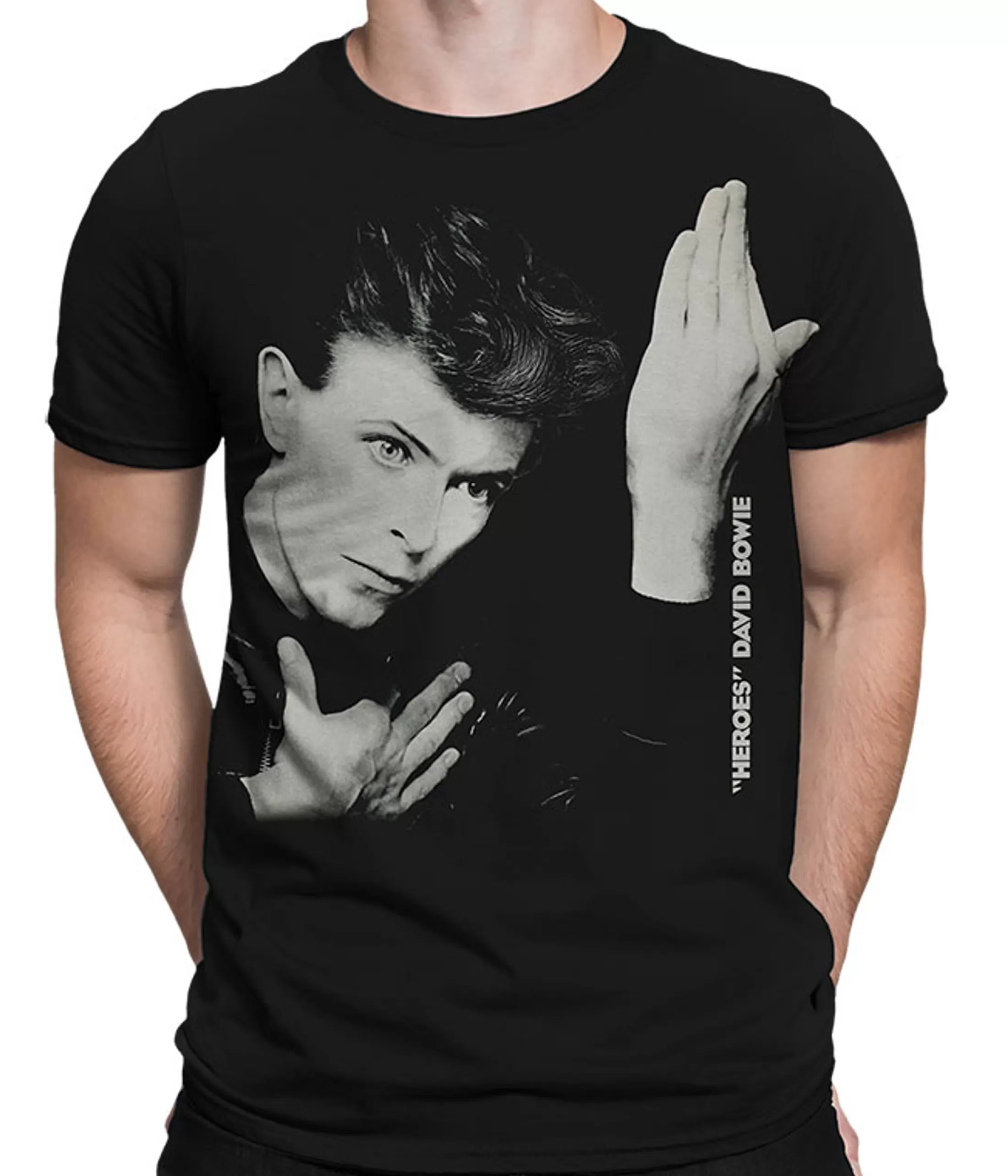 Athletic T-Shirt | David Bowie<Liquid Blue Heroes Black Athletic T-Shirt