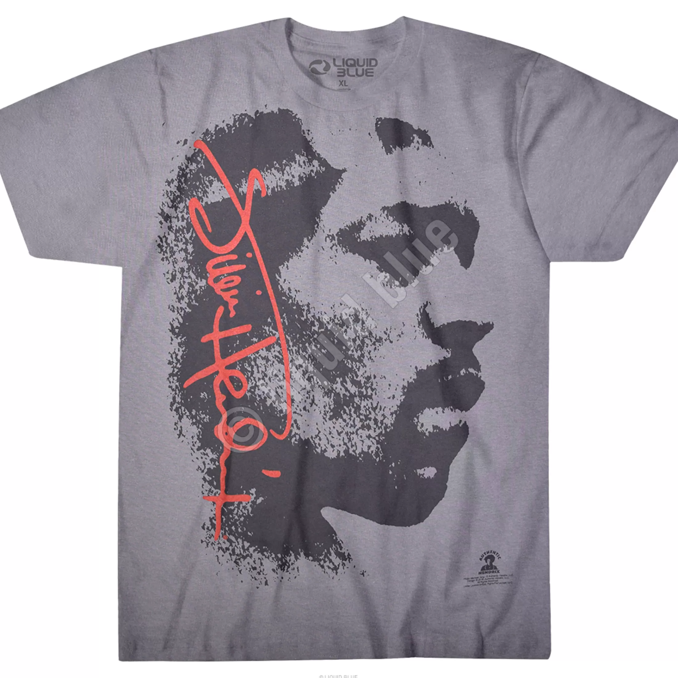 T-Shirt | Jimi Hendrix<Liquid Blue Hey Joe Grey T-Shirt