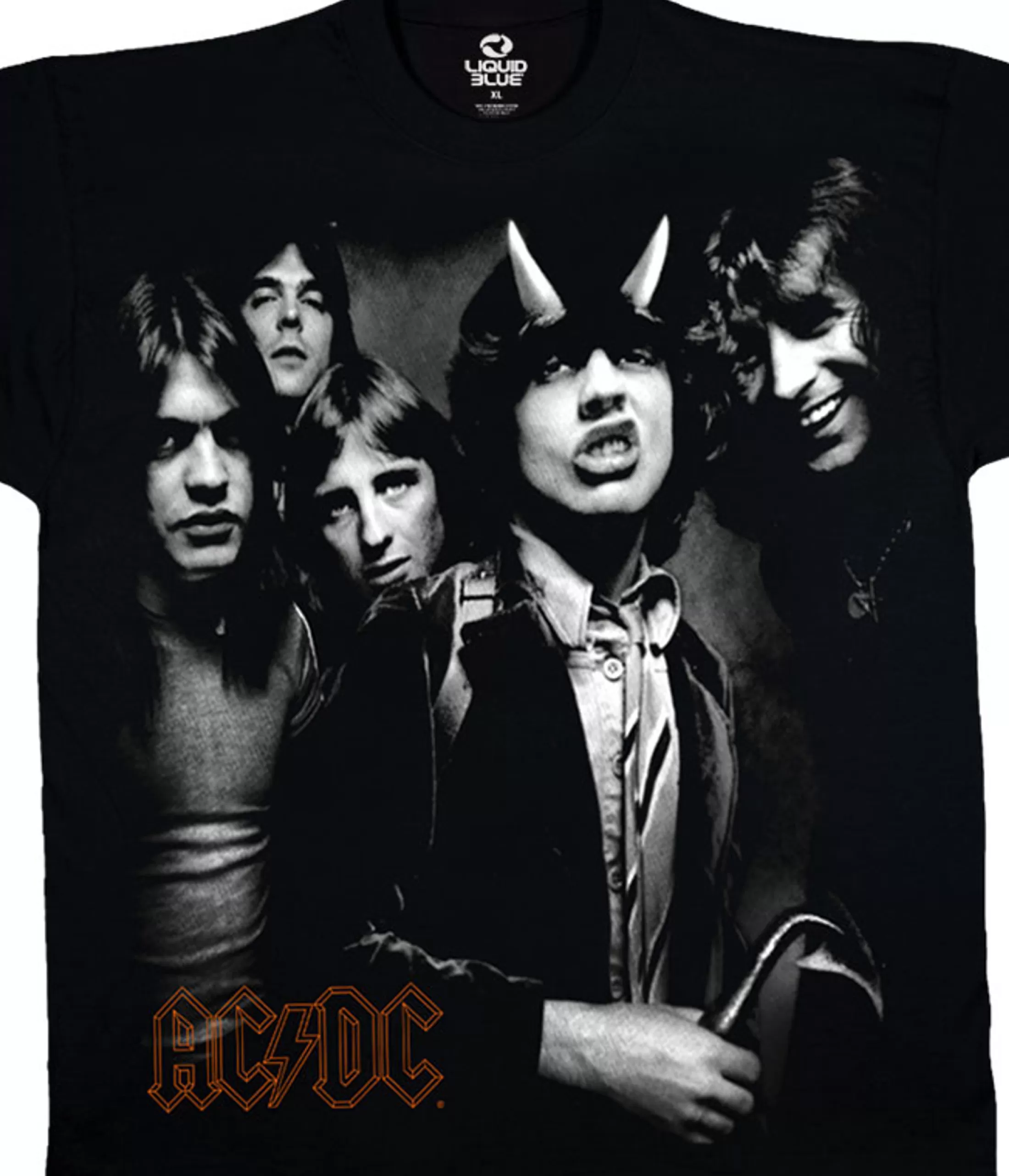 T-Shirt | Ac-Dc<Liquid Blue Highway Group Black T-Shirt