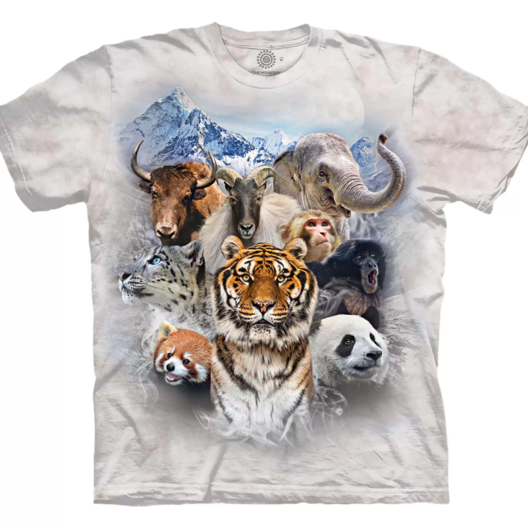 T-Shirt<Liquid Blue Himalayan Mountain Collage Classic Cotton T-Shirt