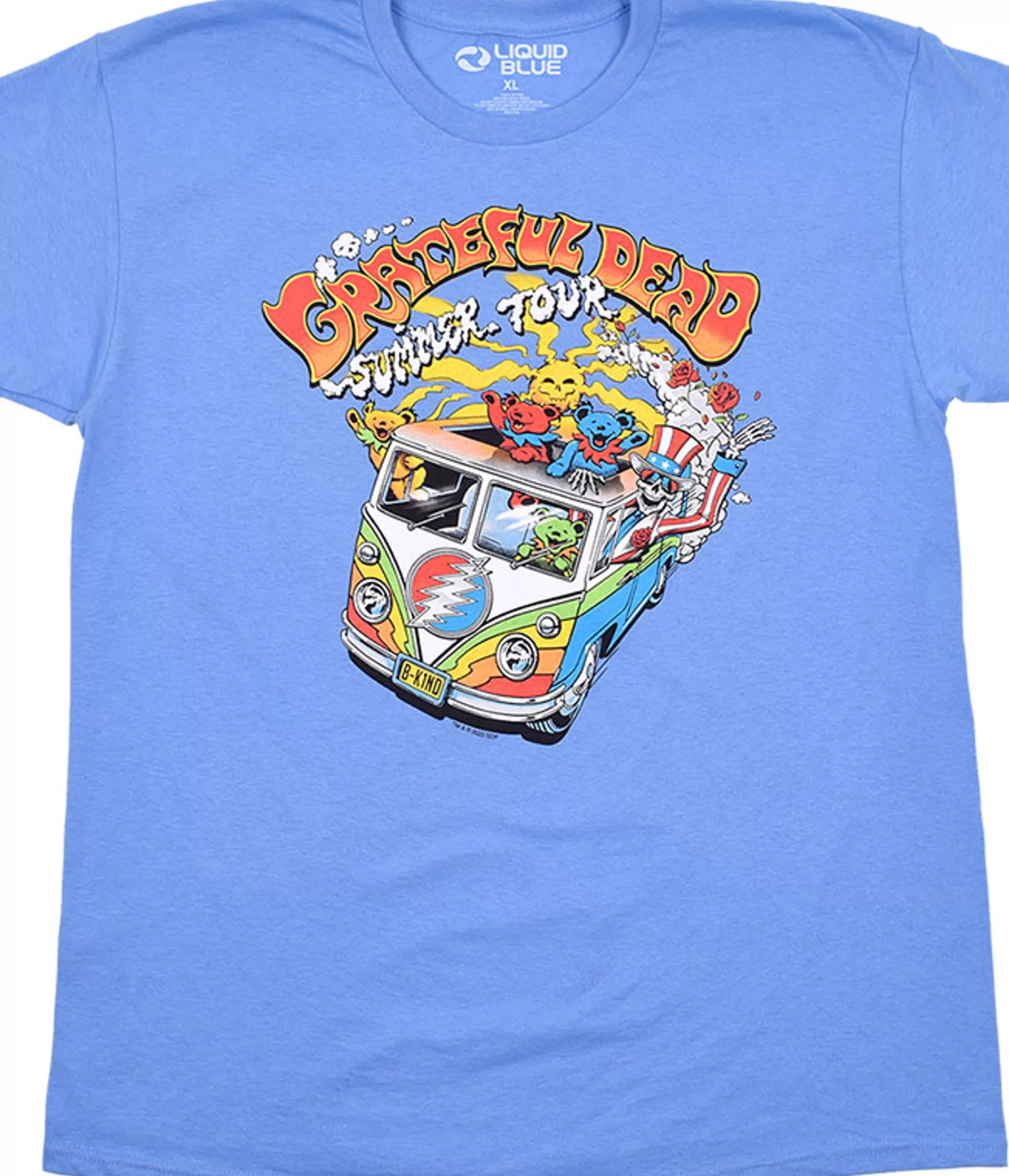 T-Shirt | Grateful Dead<Liquid Blue Hippie Bus Blue T-Shirt