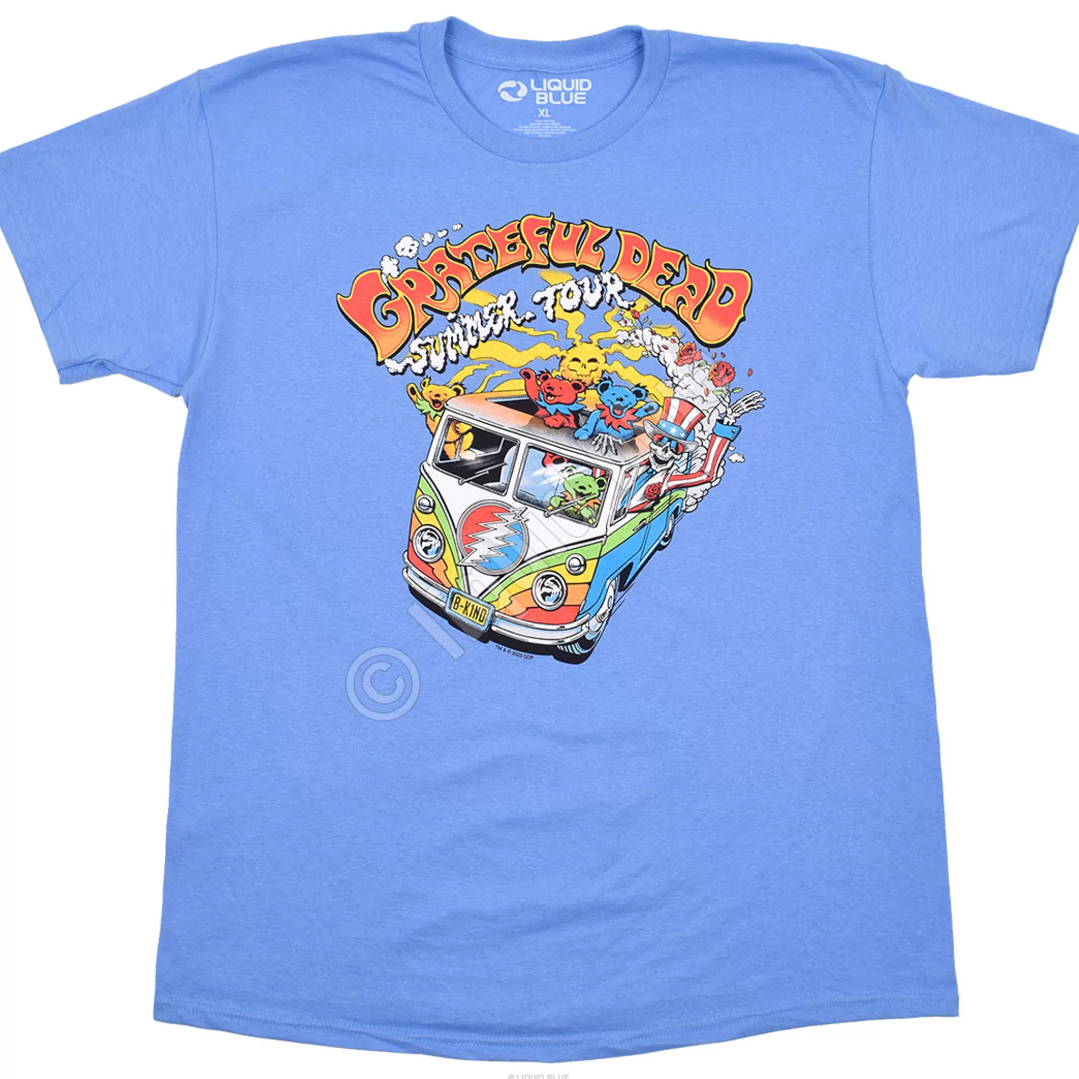 T-Shirt | Grateful Dead<Liquid Blue Hippie Bus Blue T-Shirt