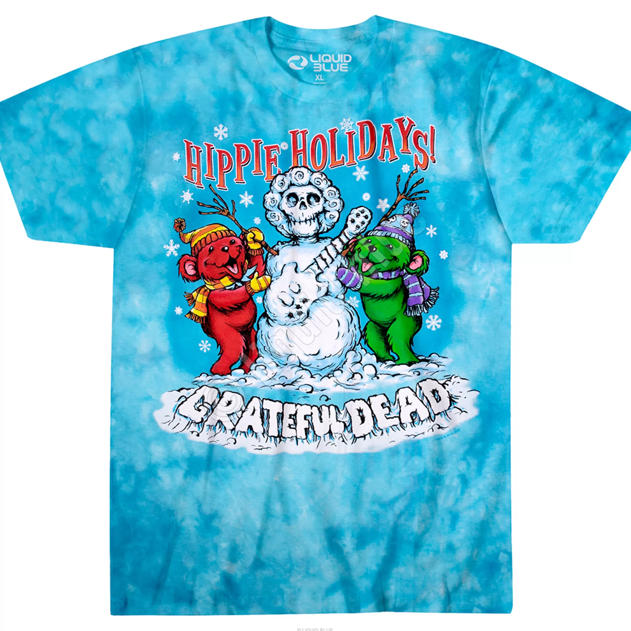 T-Shirt | Grateful Dead<Liquid Blue Hippie Holidays Tie-Dye T-Shirt