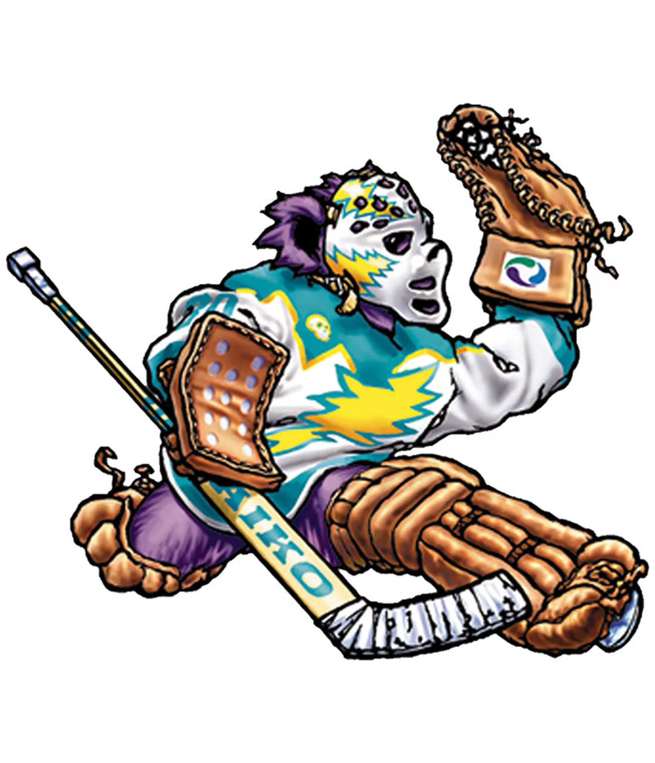 Grateful Dead<Liquid Blue Hockey Bear Sticker