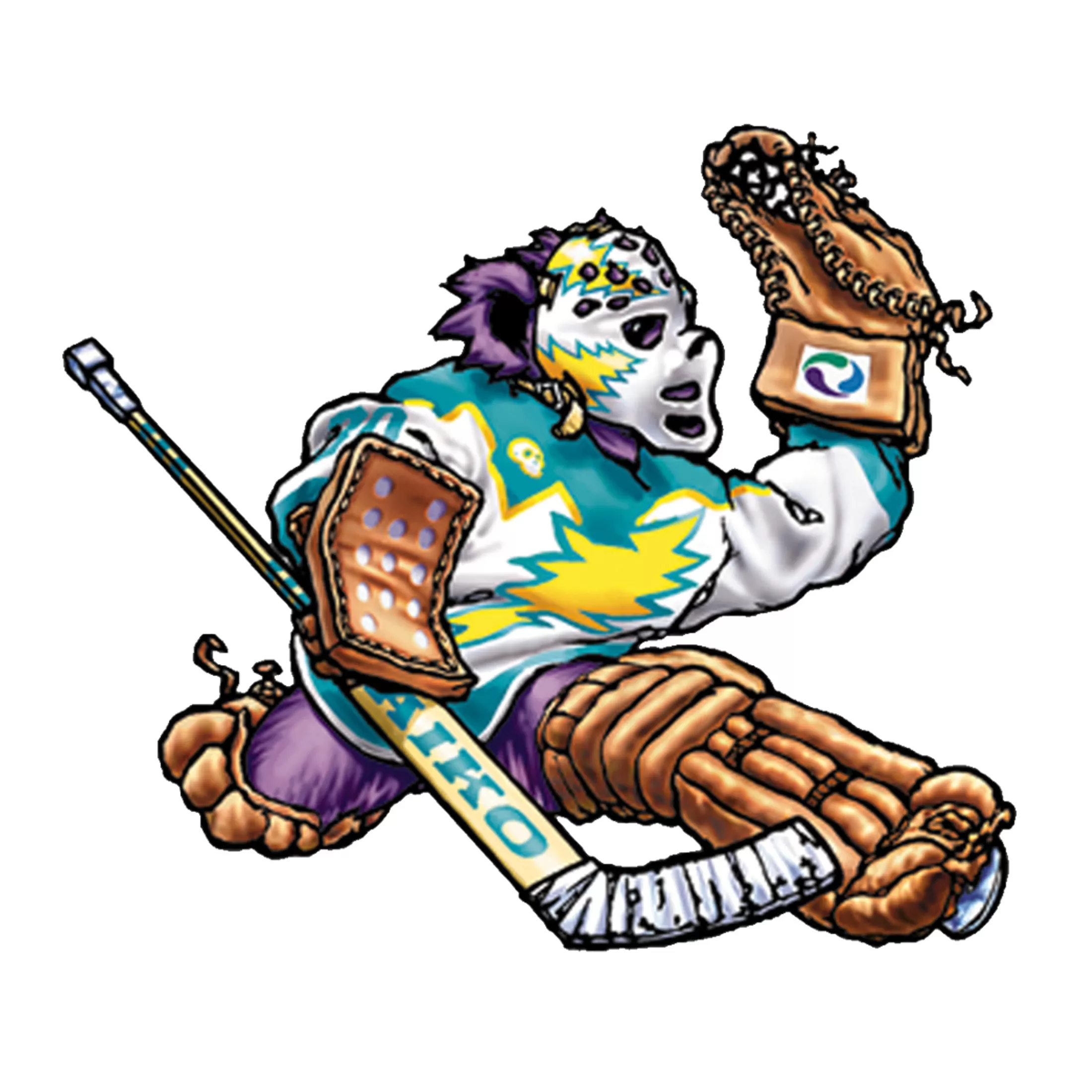 Grateful Dead<Liquid Blue Hockey Bear Sticker