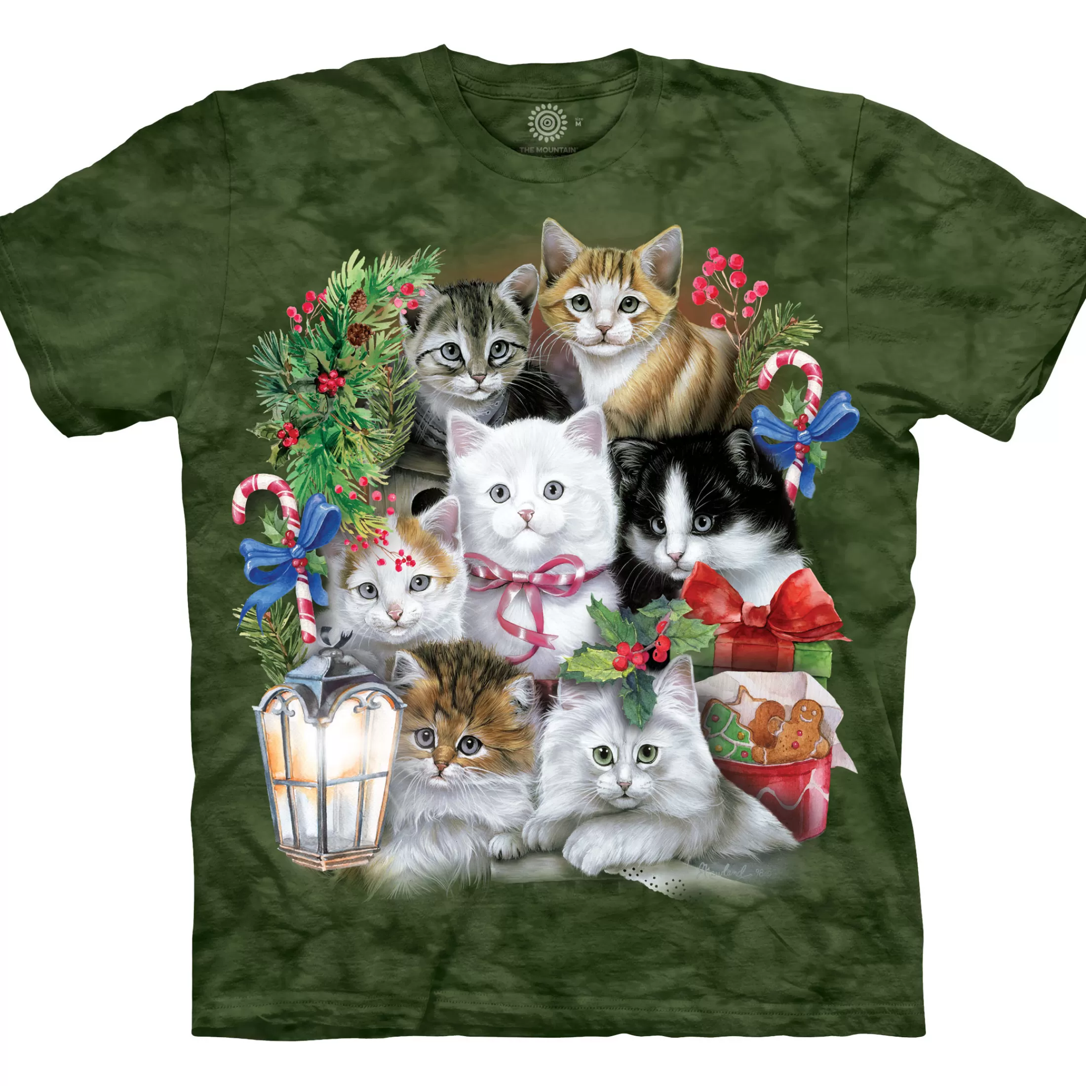 T-Shirt | Christmas<Liquid Blue Holiday Kittens Classic Cotton T-Shirt