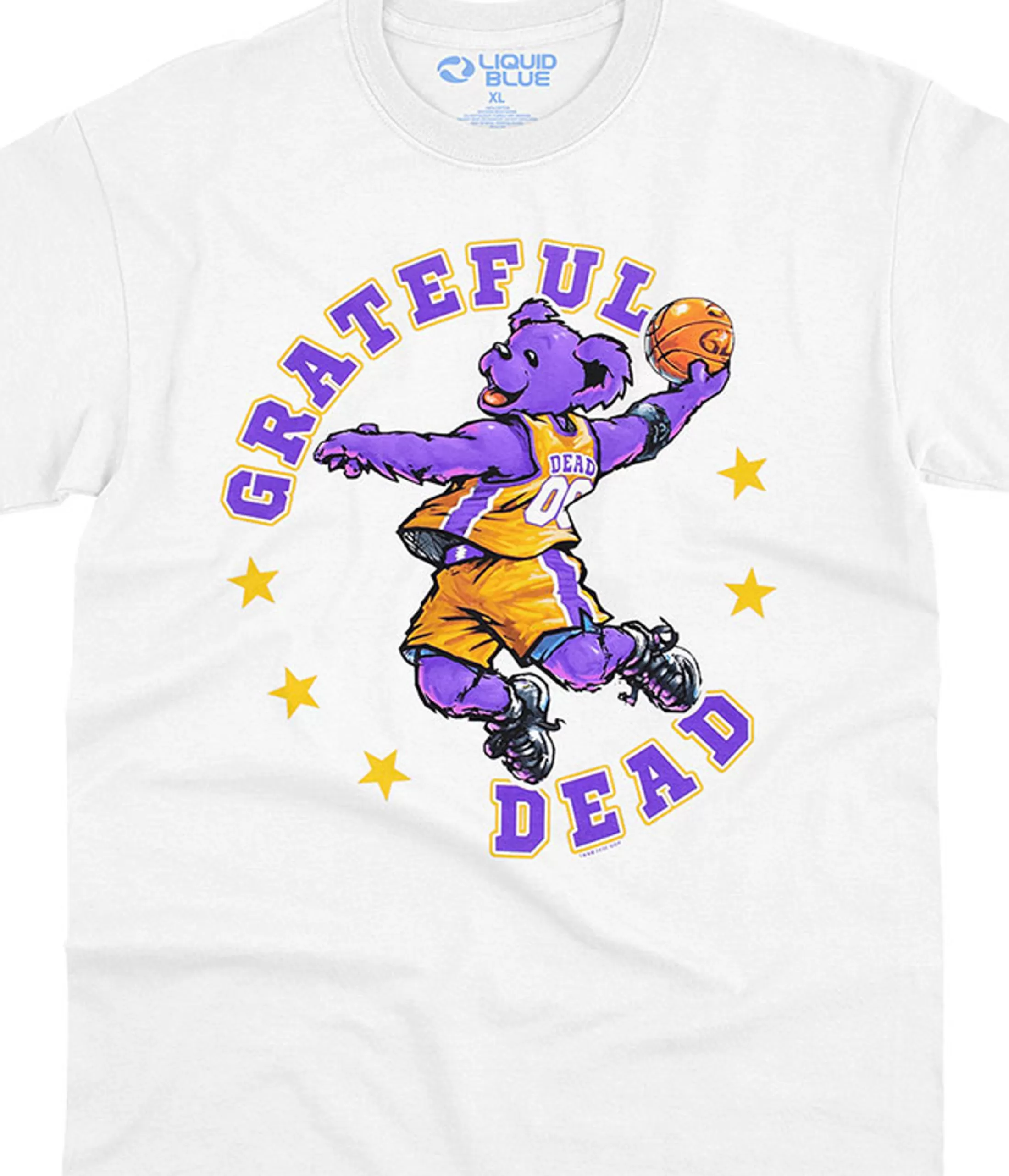 T-Shirt | Grateful Dead<Liquid Blue Hoops Bear White T-Shirt