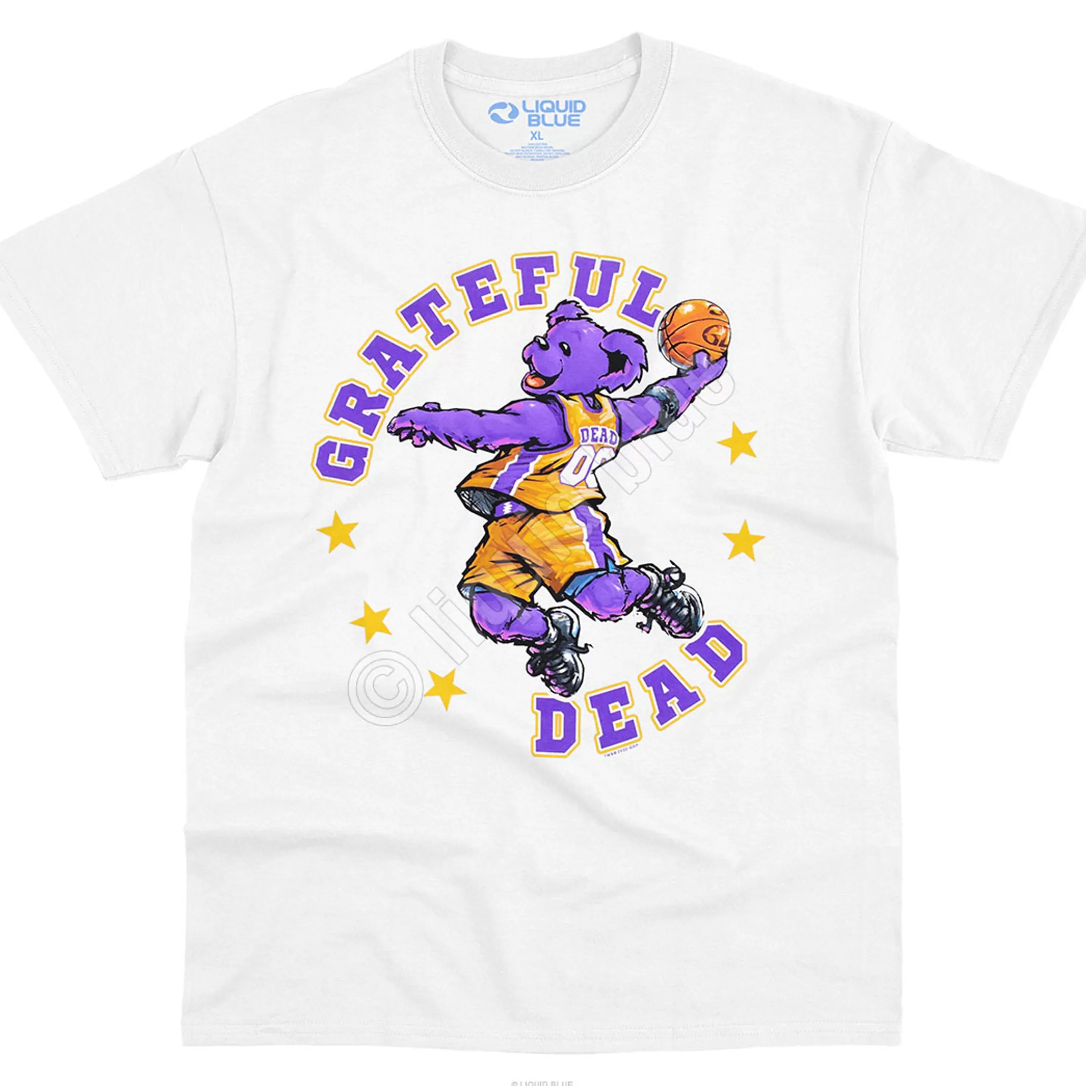 T-Shirt | Grateful Dead<Liquid Blue Hoops Bear White T-Shirt