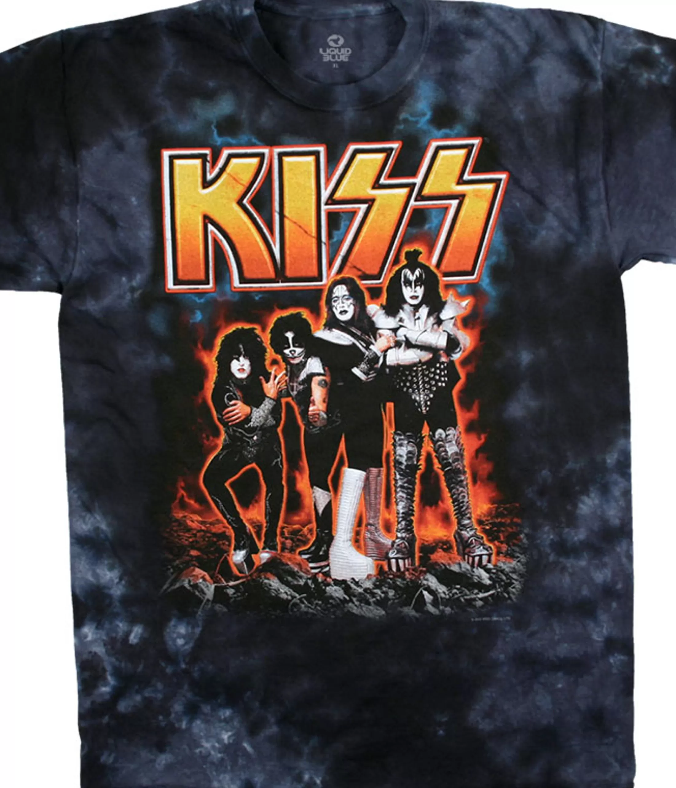 T-Shirt | Kiss<Liquid Blue Hotter Than Hell Tie-Dye T-Shirt