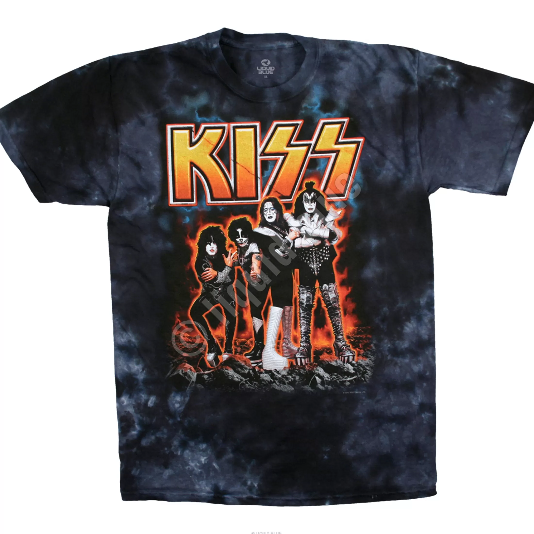 T-Shirt | Kiss<Liquid Blue Hotter Than Hell Tie-Dye T-Shirt