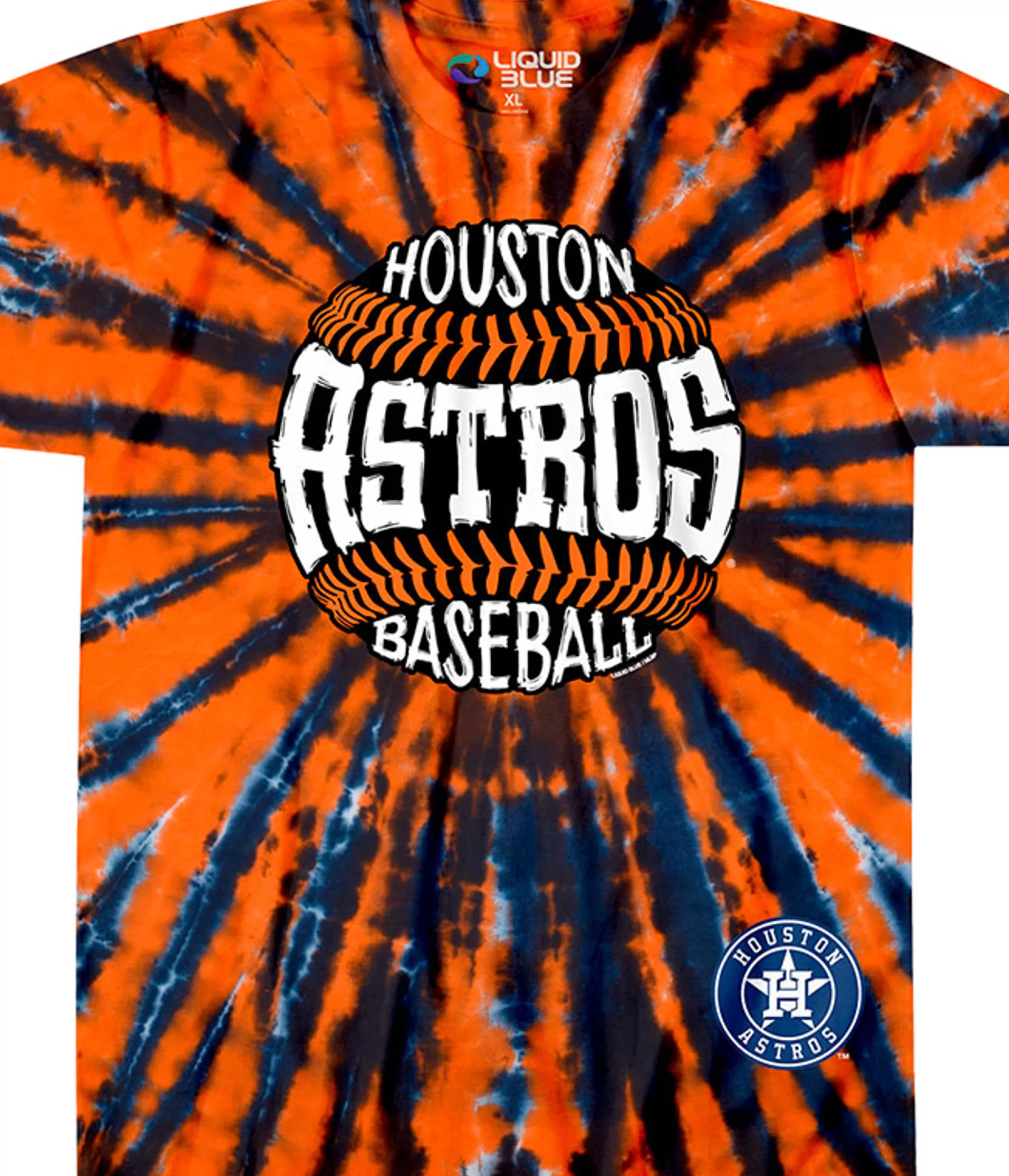 T-Shirt | Houston Astros<Liquid Blue Houston Astros Burst Tie-Dye T-Shirt