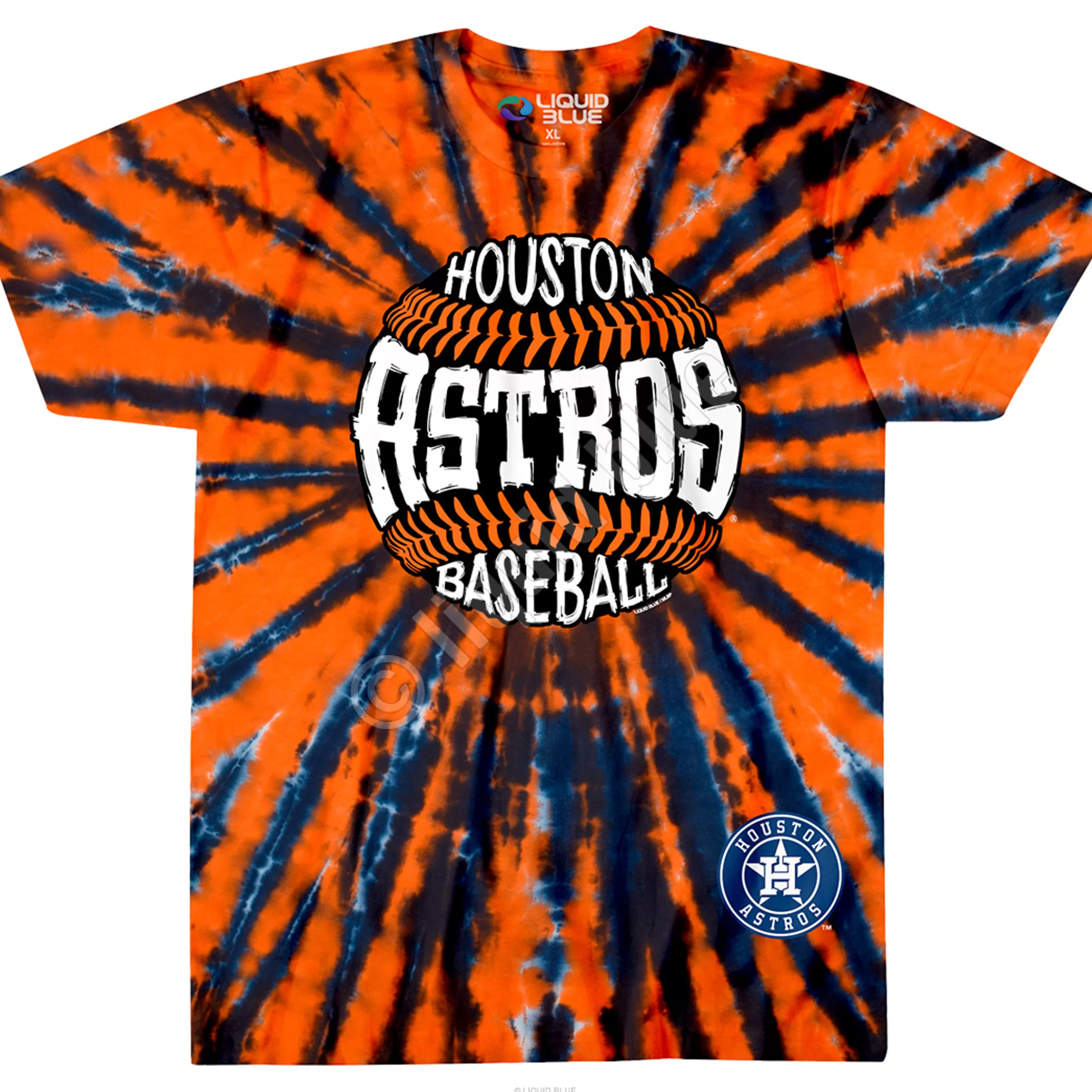 T-Shirt | Houston Astros<Liquid Blue Houston Astros Burst Tie-Dye T-Shirt