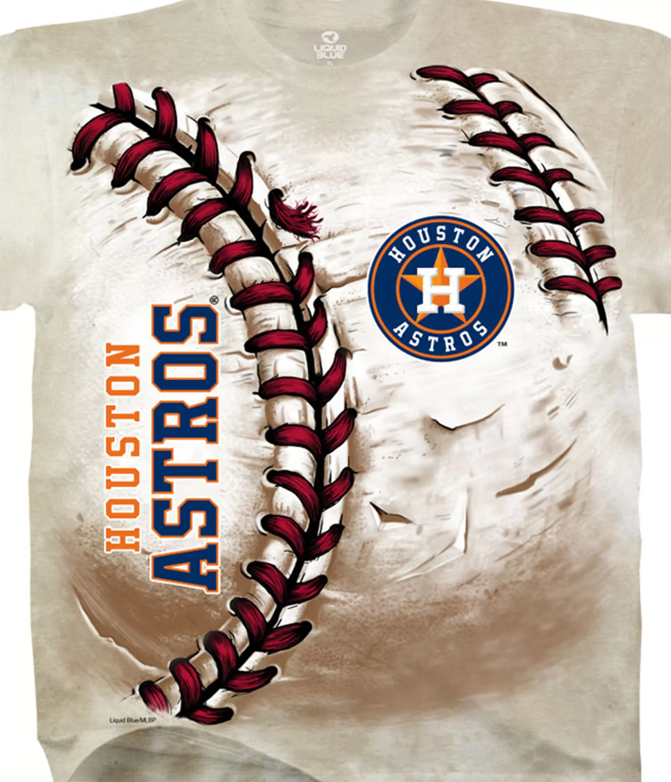 T-Shirt | Houston Astros<Liquid Blue Houston Astros Hardball Tie-Dye T-Shirt