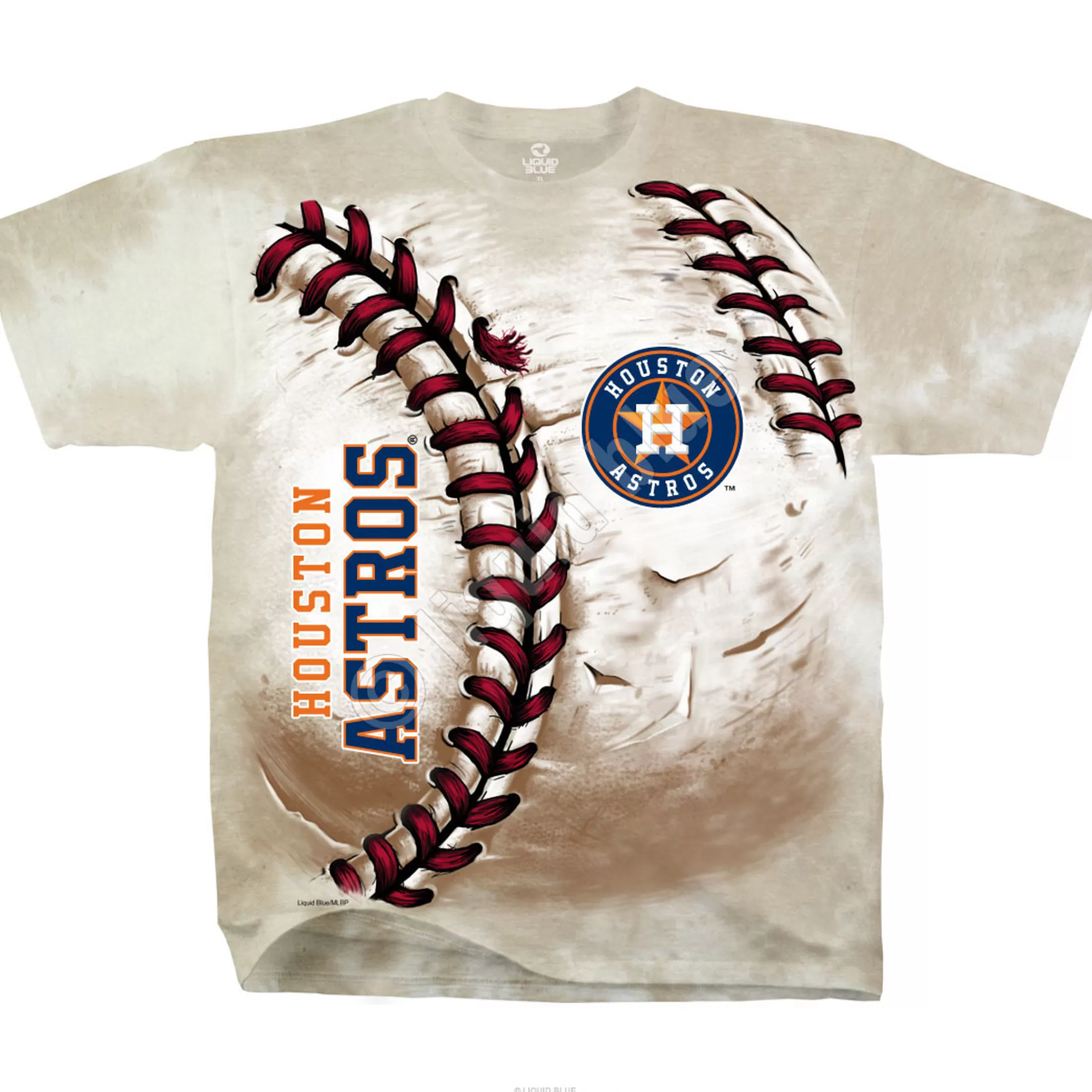 T-Shirt | Houston Astros<Liquid Blue Houston Astros Hardball Tie-Dye T-Shirt