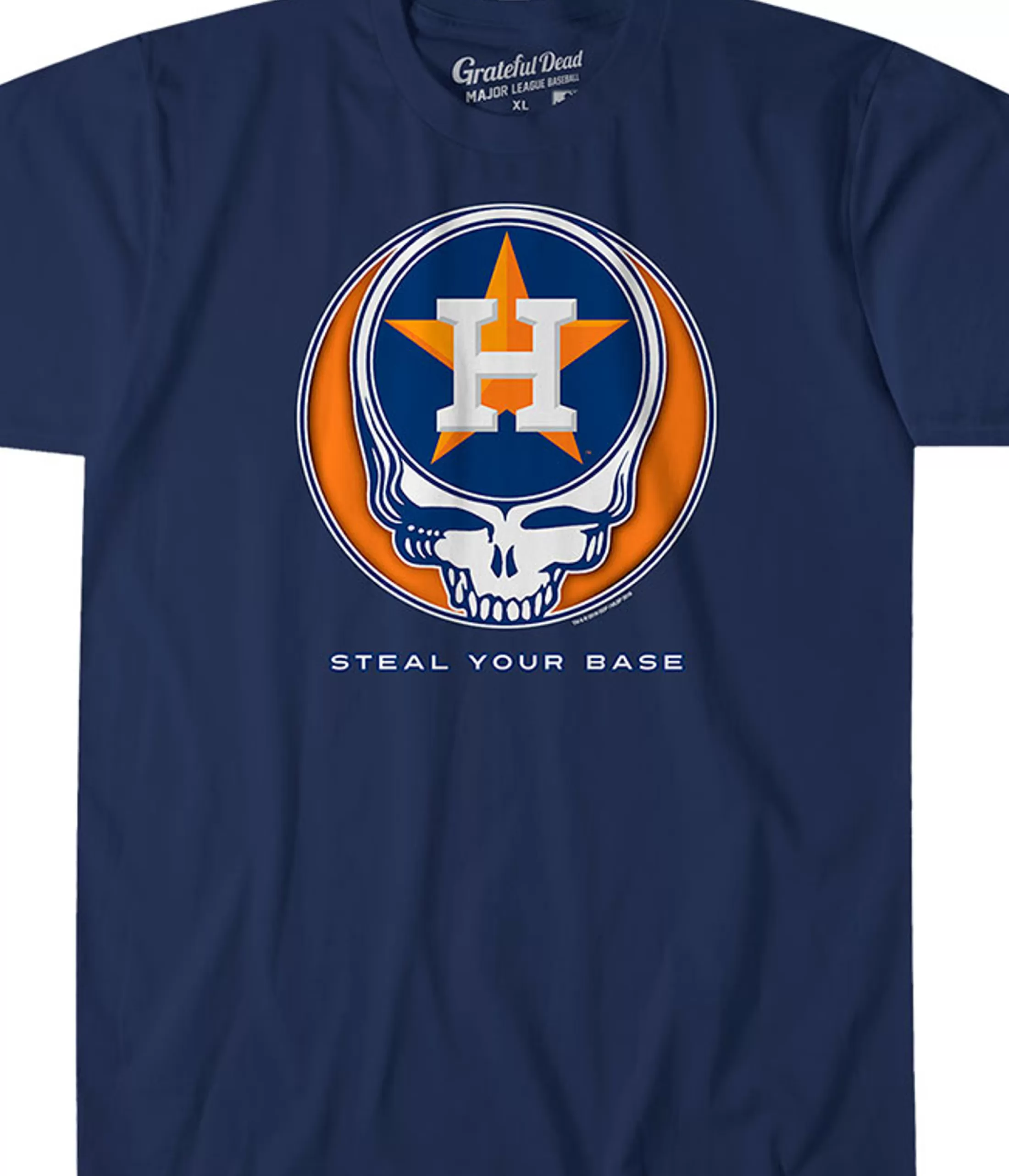 Athletic T-Shirt | Houston Astros<Liquid Blue Houston Astros Steal Your Base Navy Athletic T-Shirt