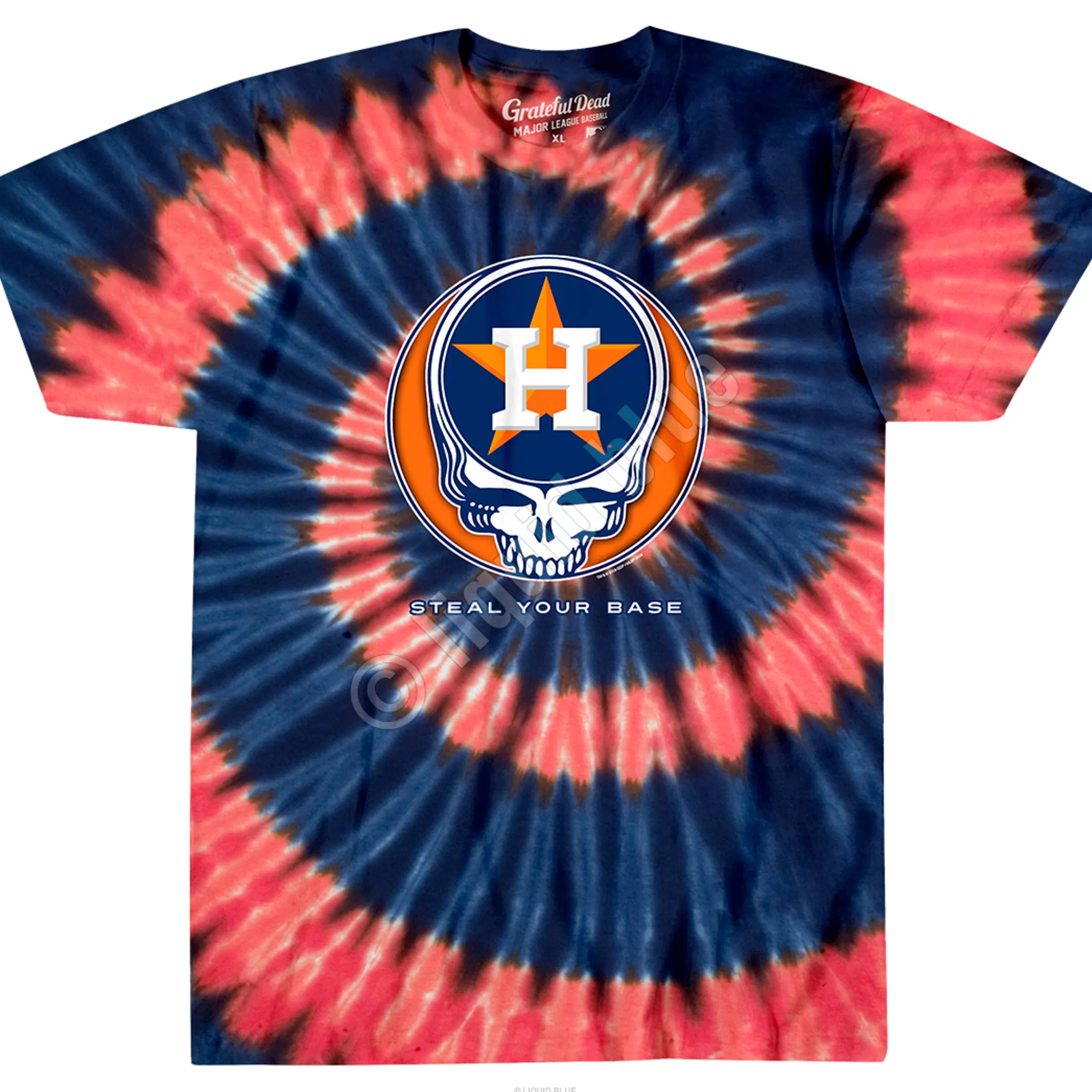 T-Shirt | Houston Astros<Liquid Blue Houston Astros Steal Your Base Tie-Dye T-Shirt