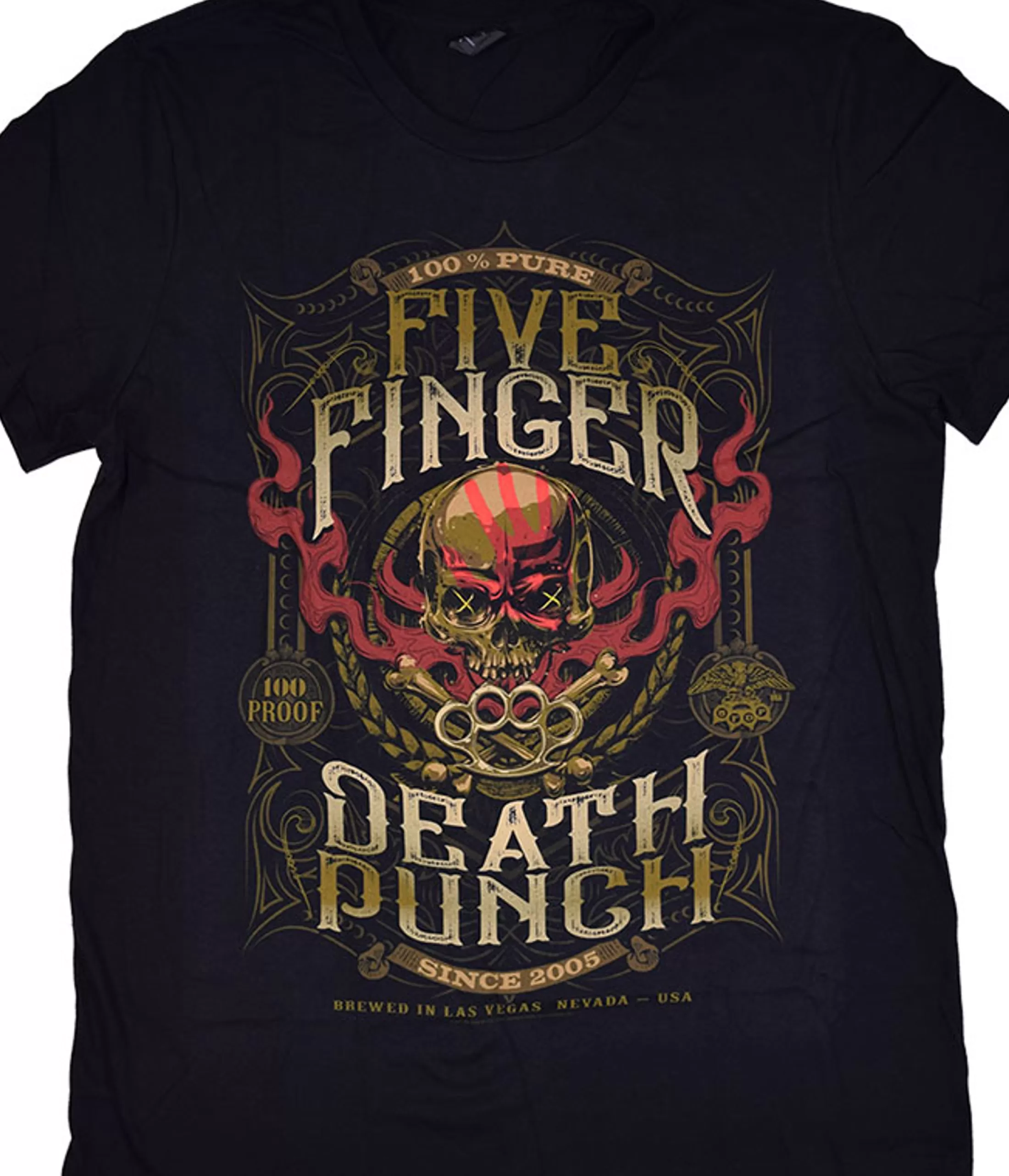 T-Shirt | Five Finger Death Punch<Liquid Blue Hundred Proof Black T-Shirt