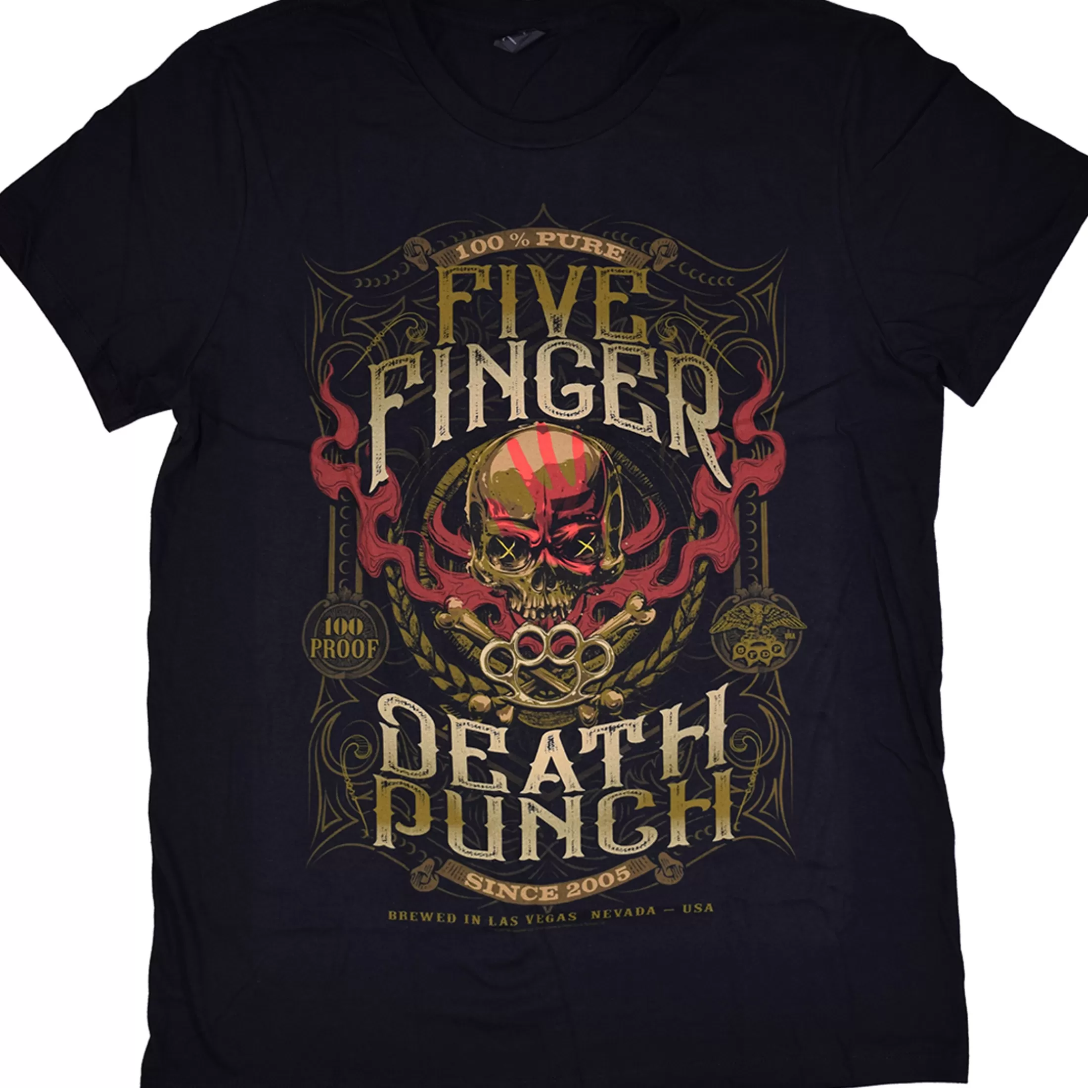 T-Shirt | Five Finger Death Punch<Liquid Blue Hundred Proof Black T-Shirt