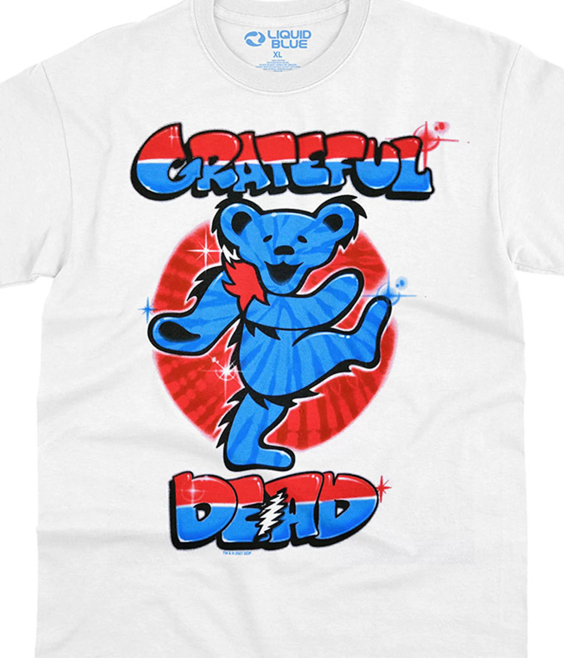 T-Shirt | Grateful Dead<Liquid Blue Independance Bear White T-Shirt