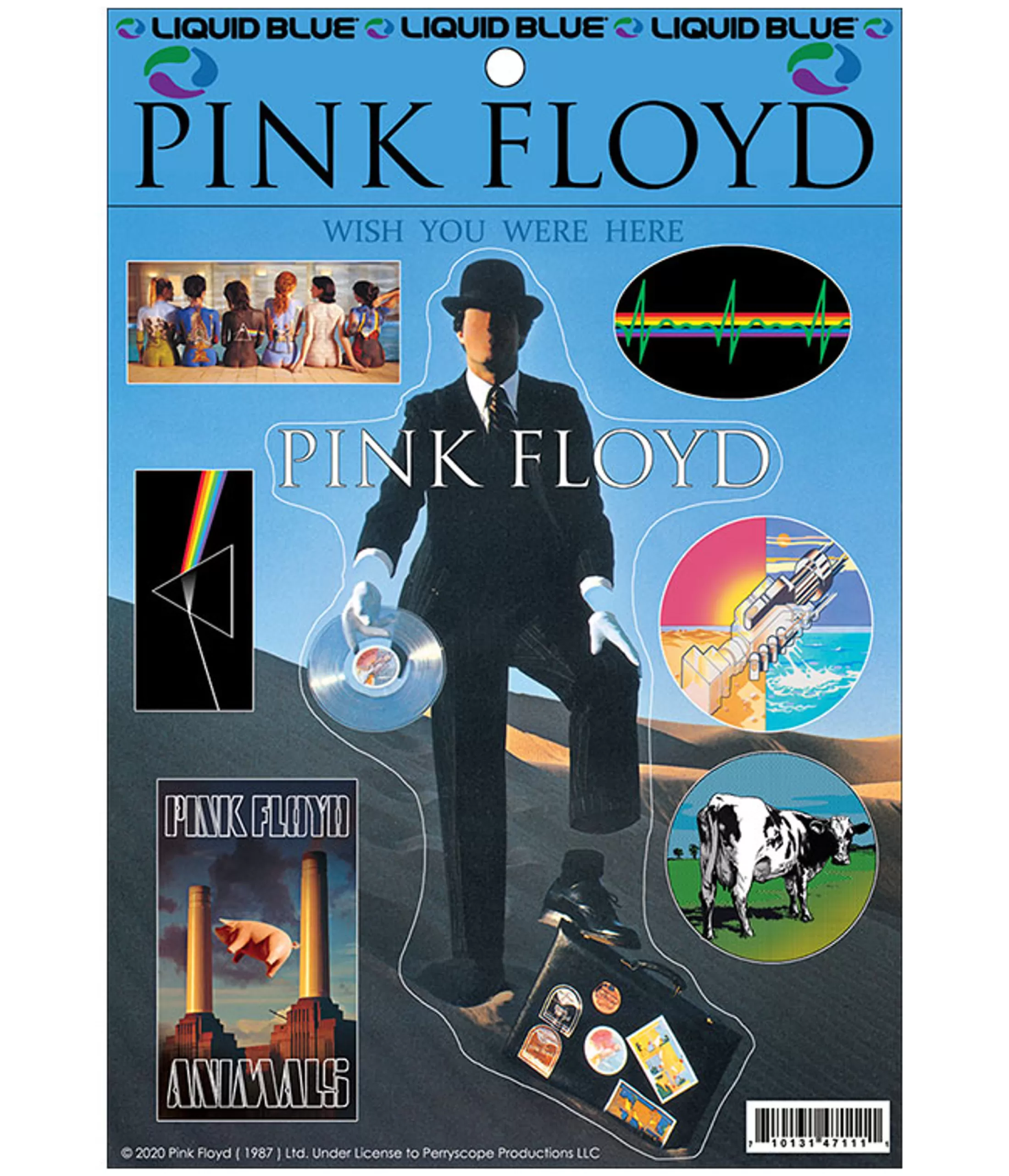 Pink Floyd<Liquid Blue Invisible Man Multi Sticker