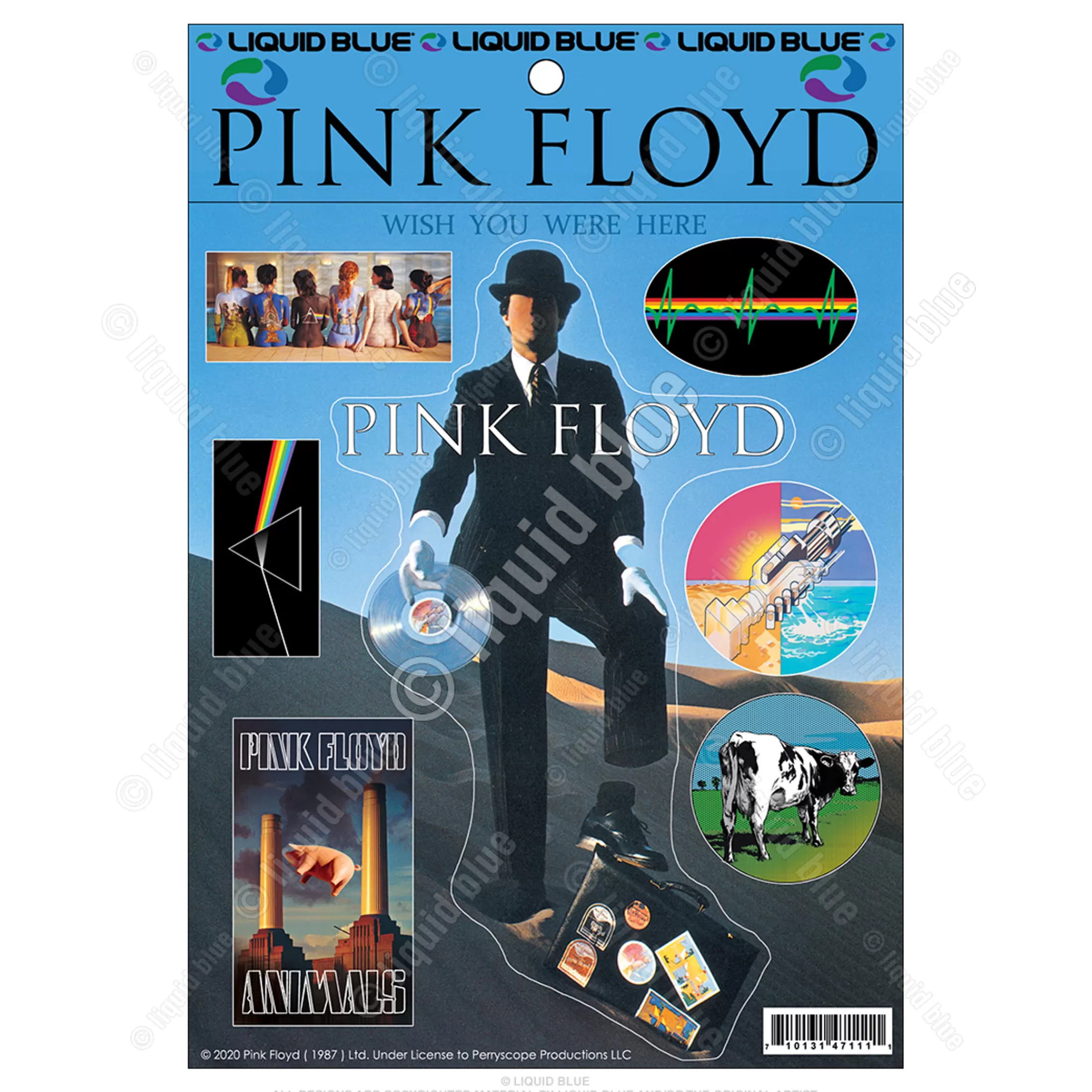 Pink Floyd<Liquid Blue Invisible Man Multi Sticker