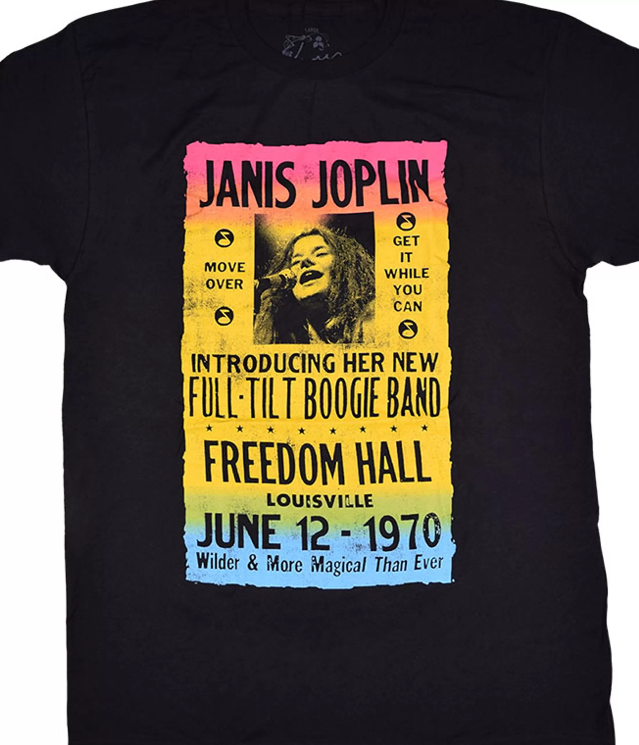 T-Shirt | Janis Joplin<Liquid Blue Janis Joplin Freedom Hall Poster Black T-Shirt