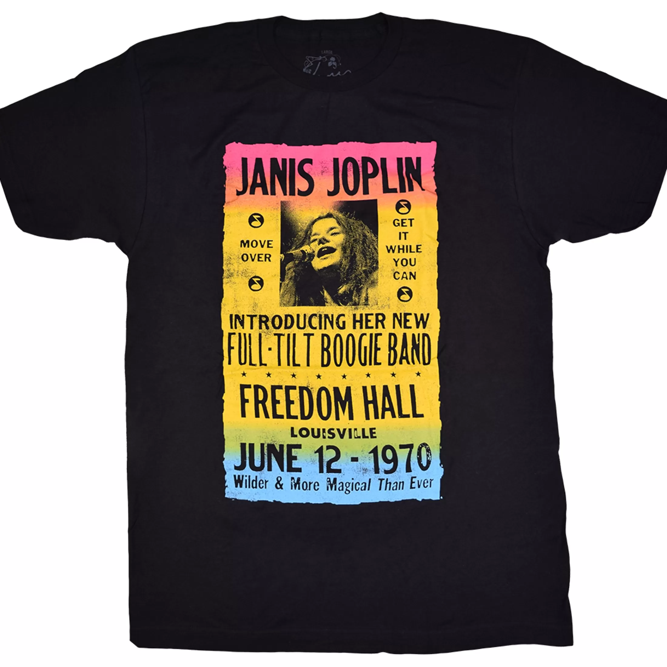 T-Shirt | Janis Joplin<Liquid Blue Janis Joplin Freedom Hall Poster Black T-Shirt