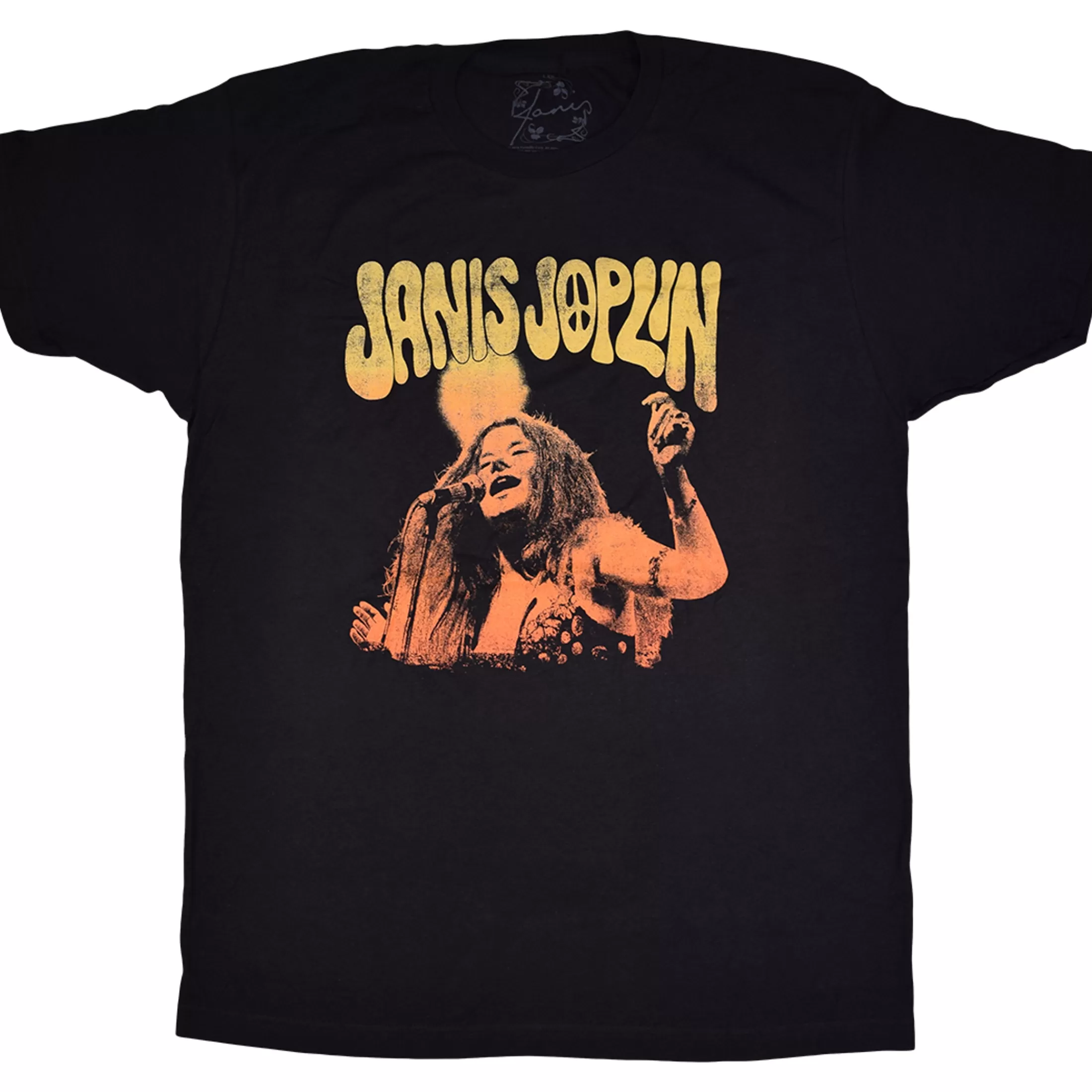 Athletic T-Shirt | Janis Joplin<Liquid Blue Janis Joplin Live Black Athletic T-Shirt