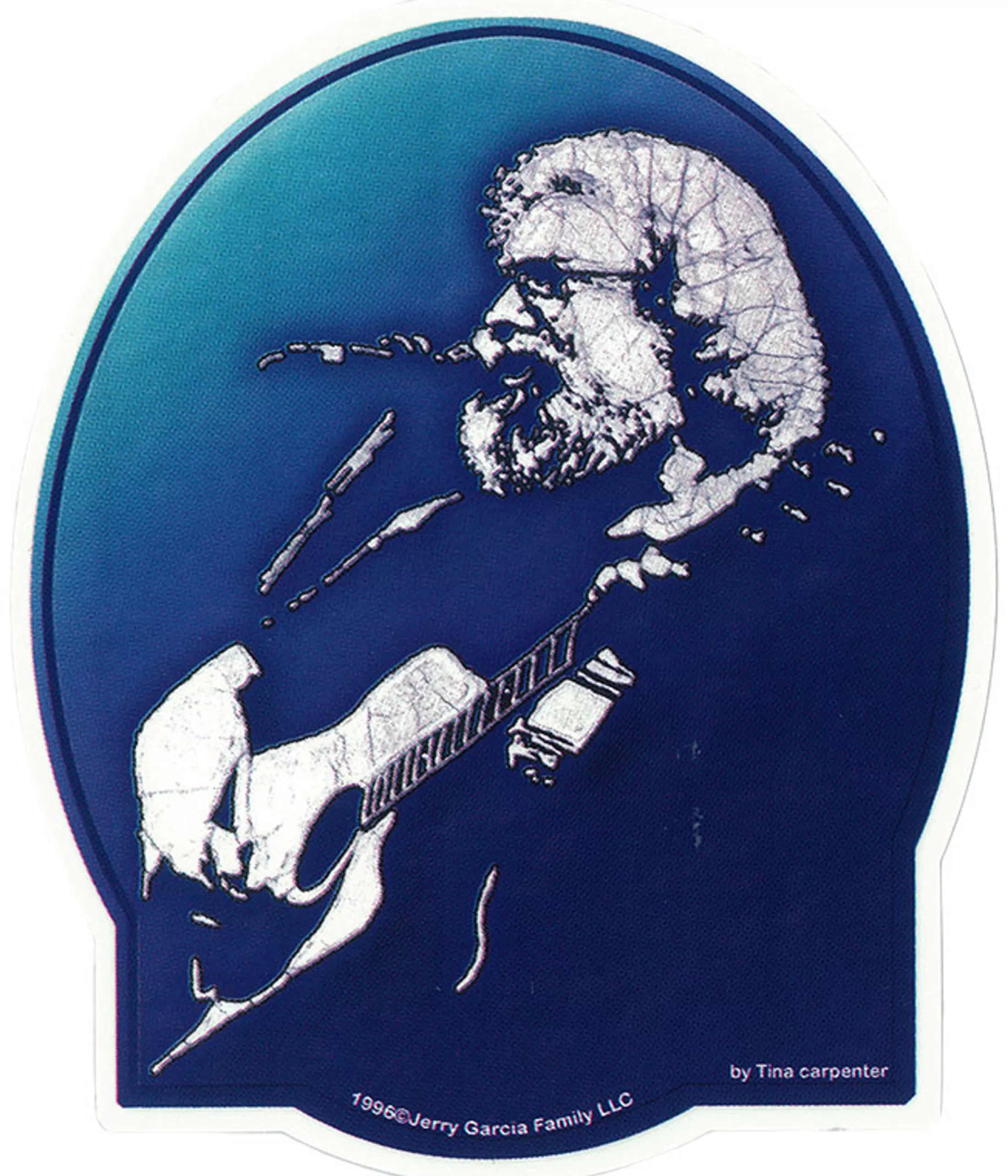 Jerry Garcia | Grateful Dead<Liquid Blue Jerry Garcia Acoustic Sticker