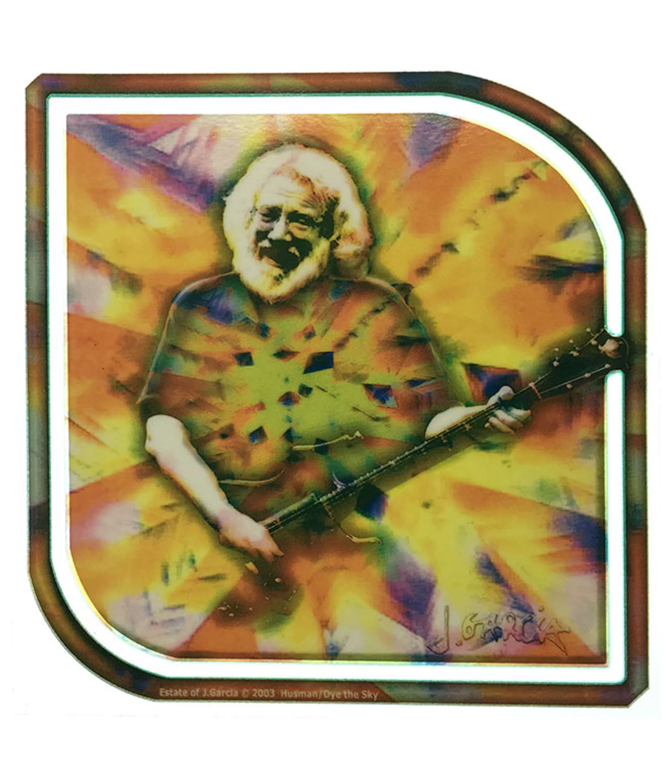 Jerry Garcia | Grateful Dead<Liquid Blue Jerry Garcia Facets Window Sticker