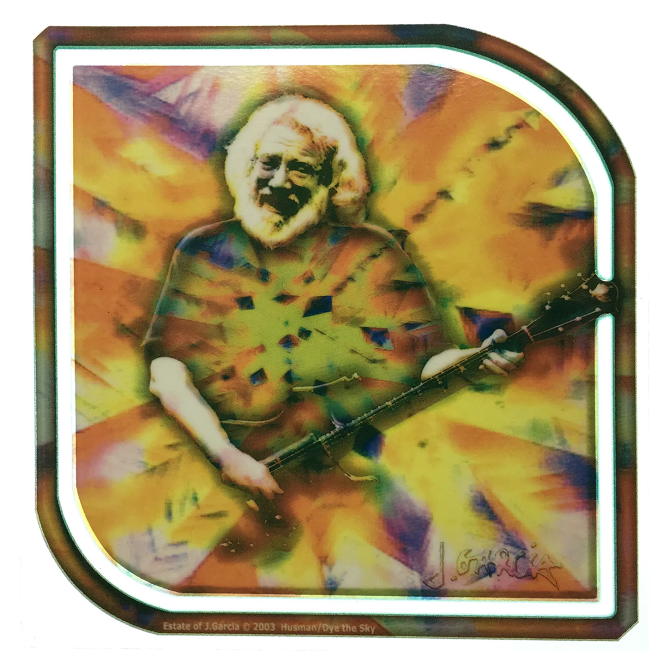 Jerry Garcia | Grateful Dead<Liquid Blue Jerry Garcia Facets Window Sticker